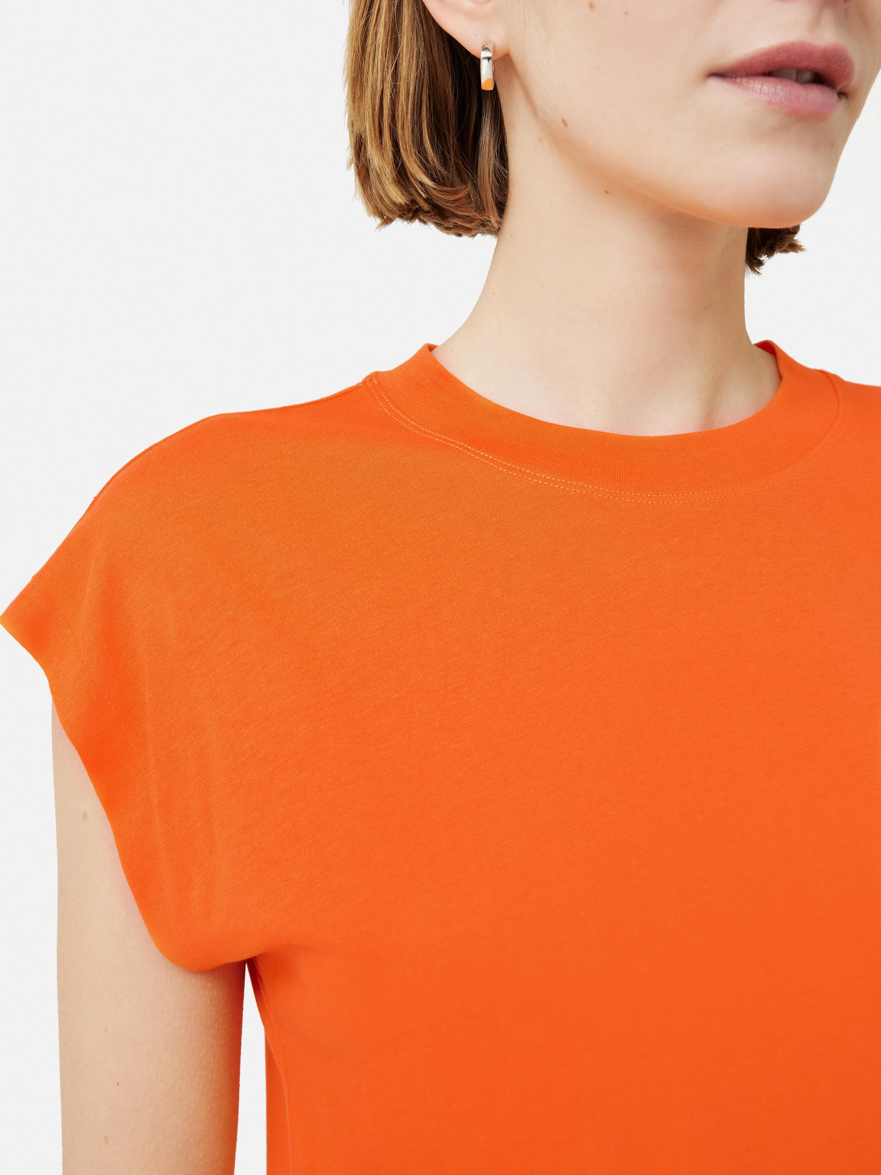 Whitney High Neck T-shirt | Orange sold by Jigsaw product image thumbnail 2