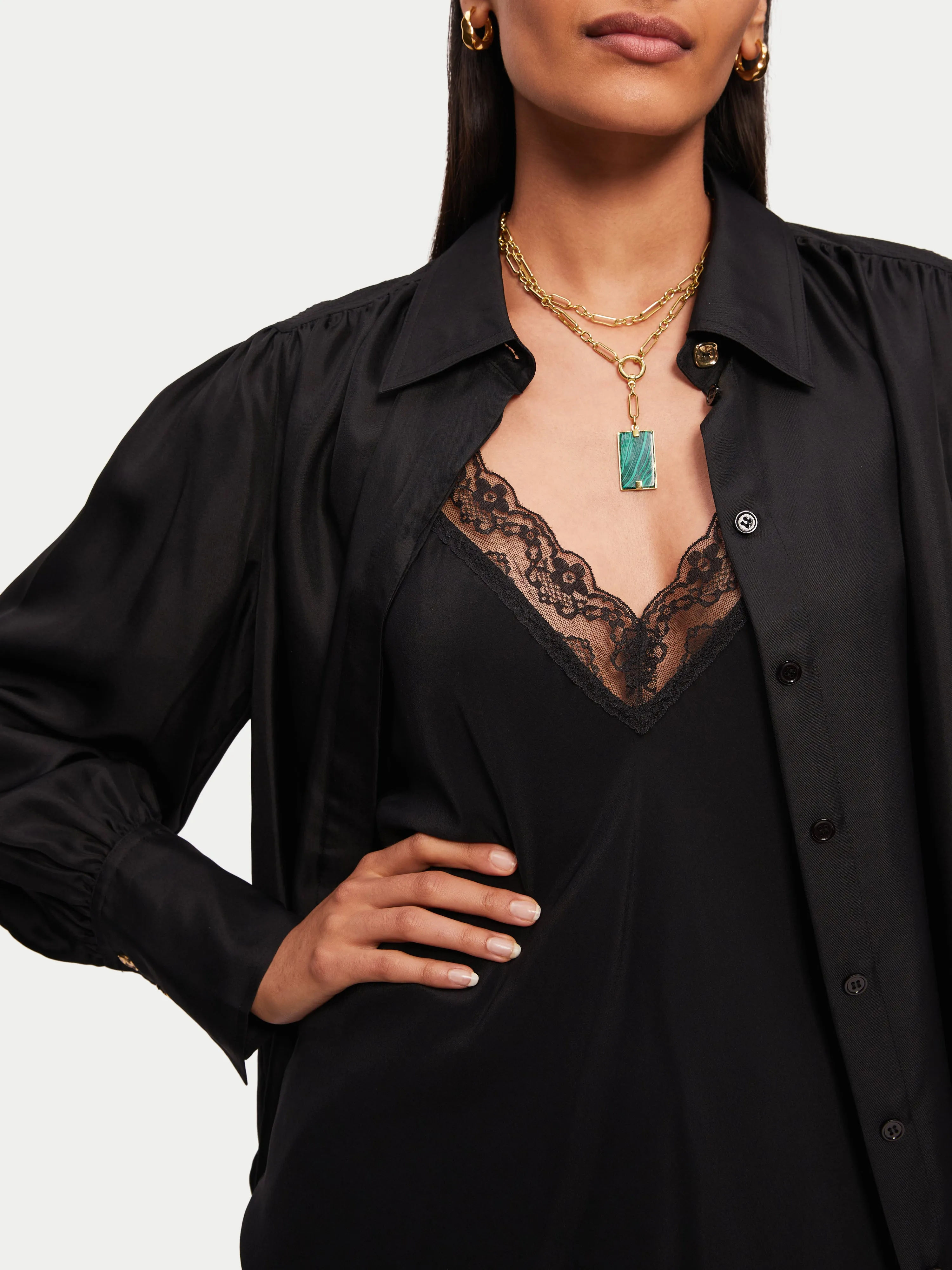 Malachite Pendant Necklace | Gold sold by Jigsaw product image thumbnail 5