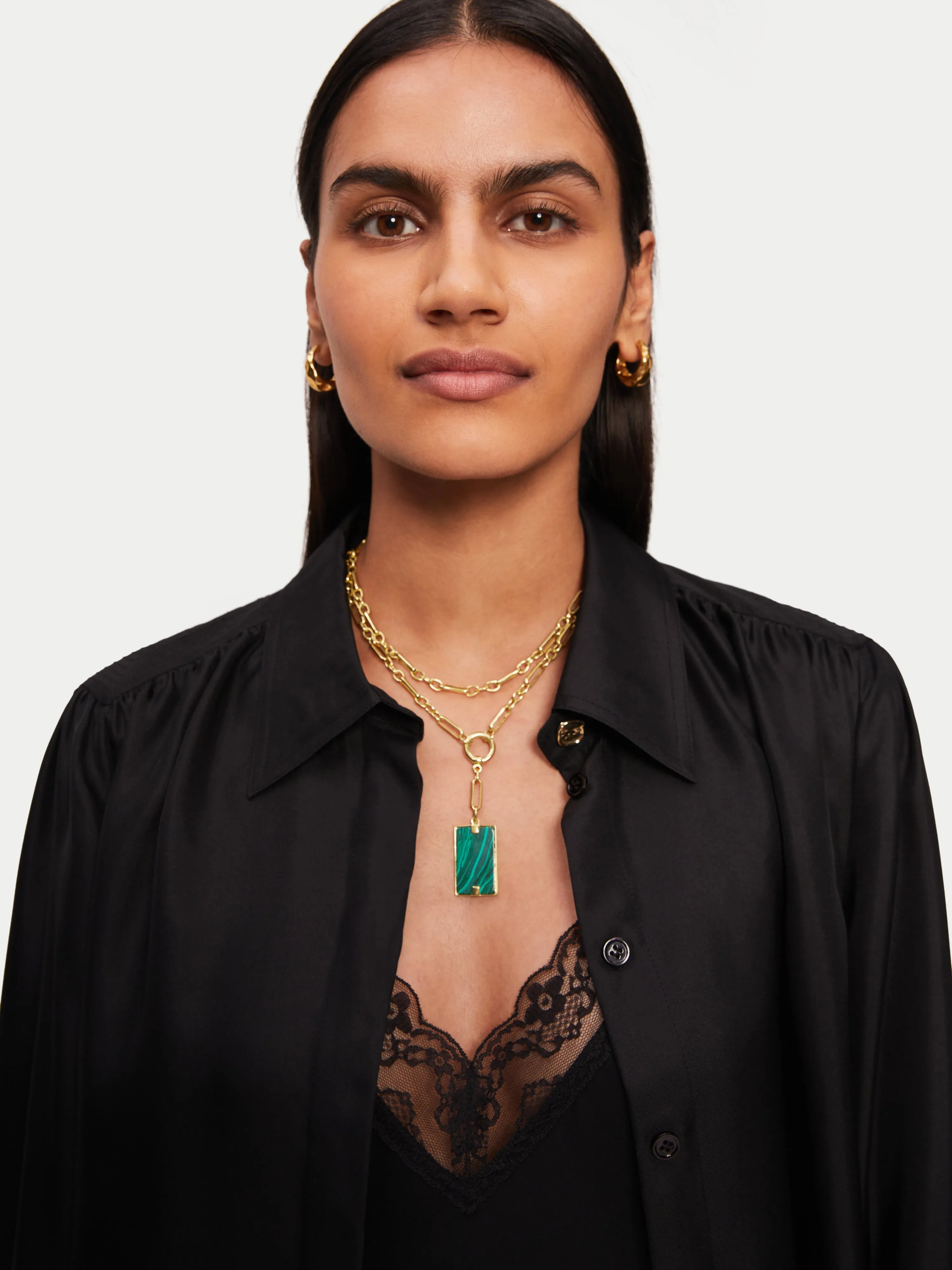 Malachite Pendant Necklace | Gold sold by Jigsaw product image thumbnail 4