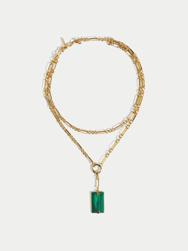 Malachite Pendant Necklace | Gold sold by Jigsaw