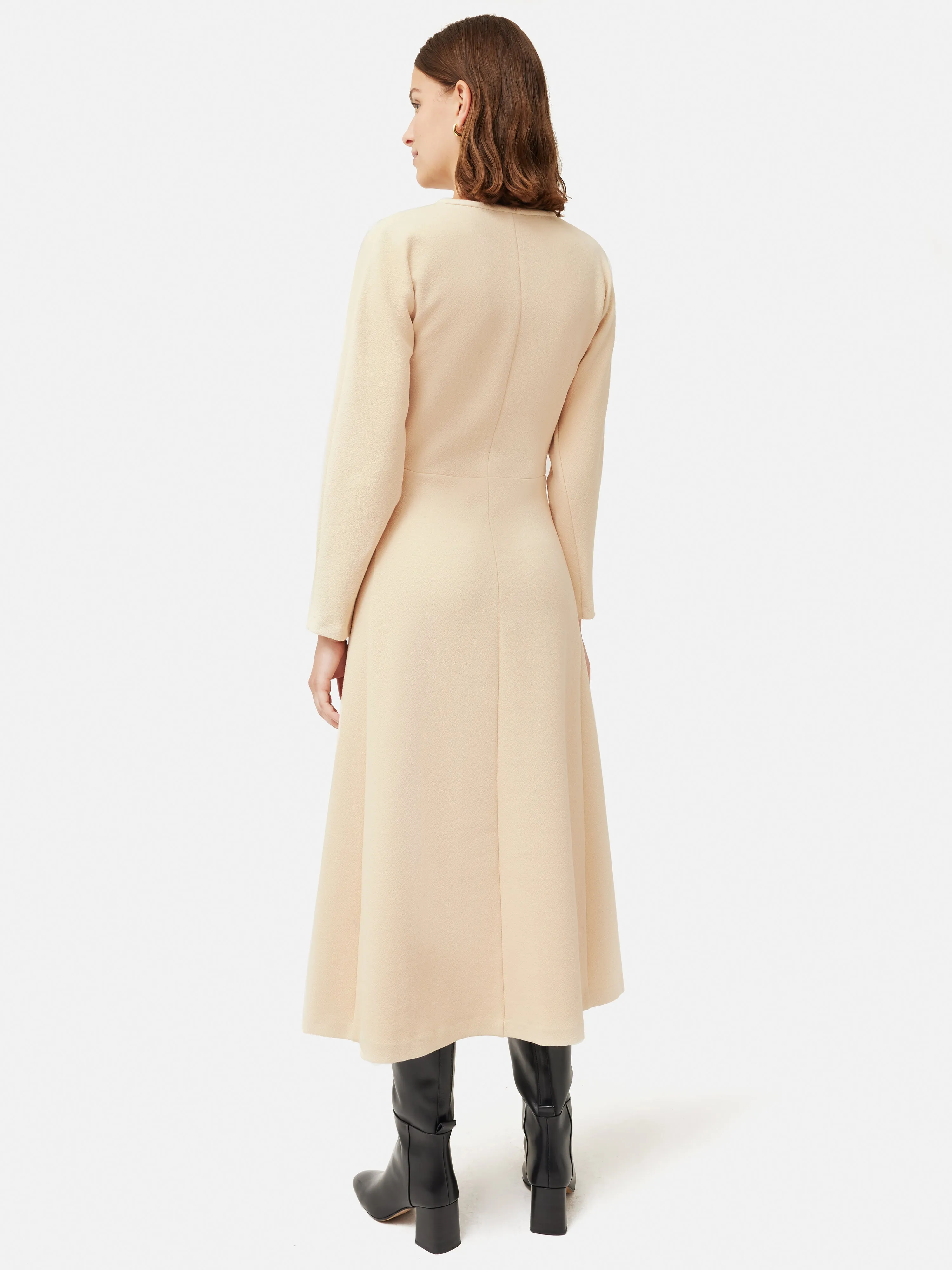 Crepe Jersey Zip Dress | Cream sold by Jigsaw product image thumbnail 4