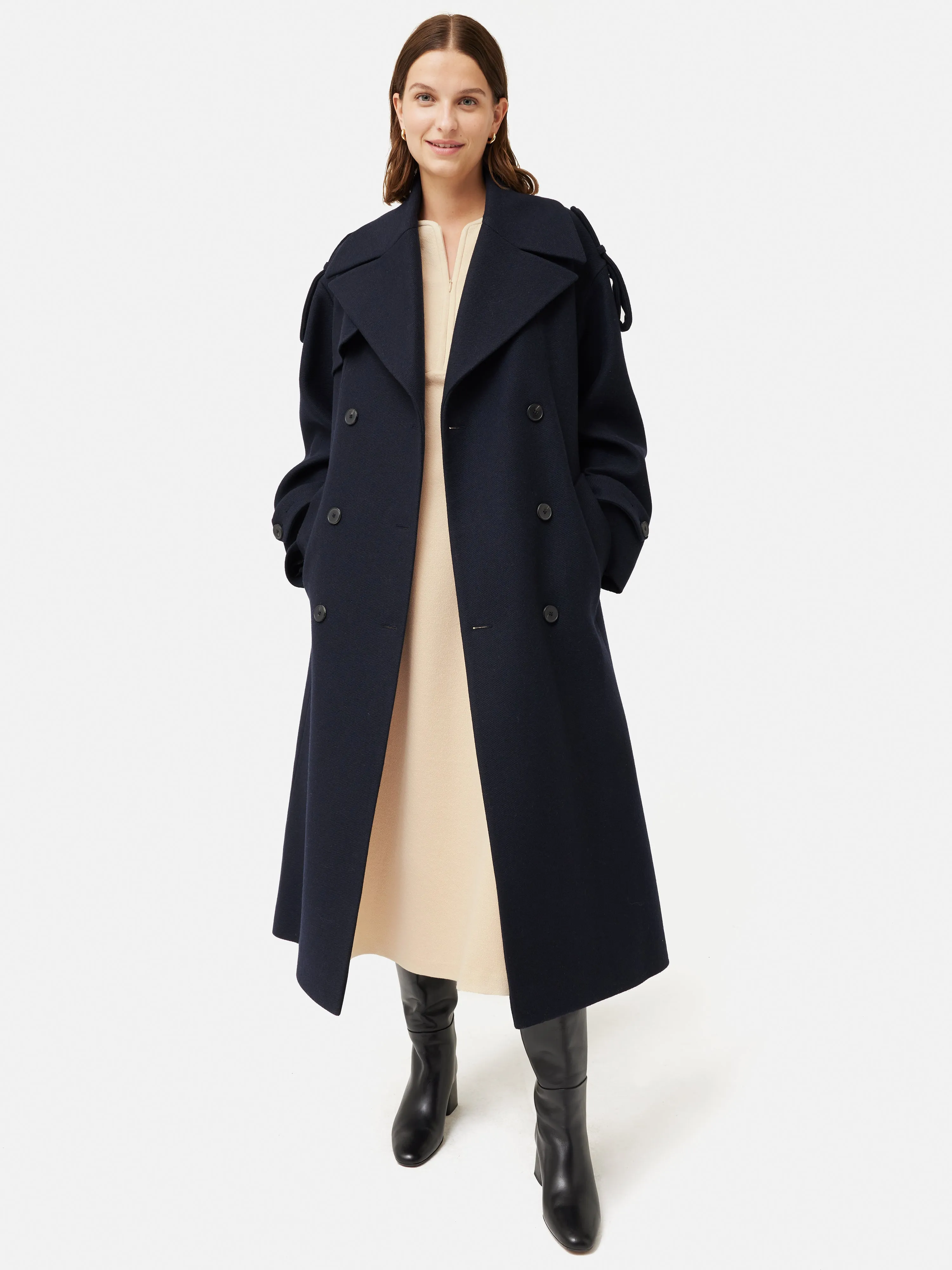 Crepe Jersey Zip Dress | Cream sold by Jigsaw product image thumbnail 3