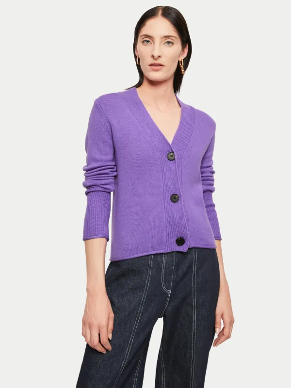 Merino Cashmere Cardigan | Purple sold by Jigsaw