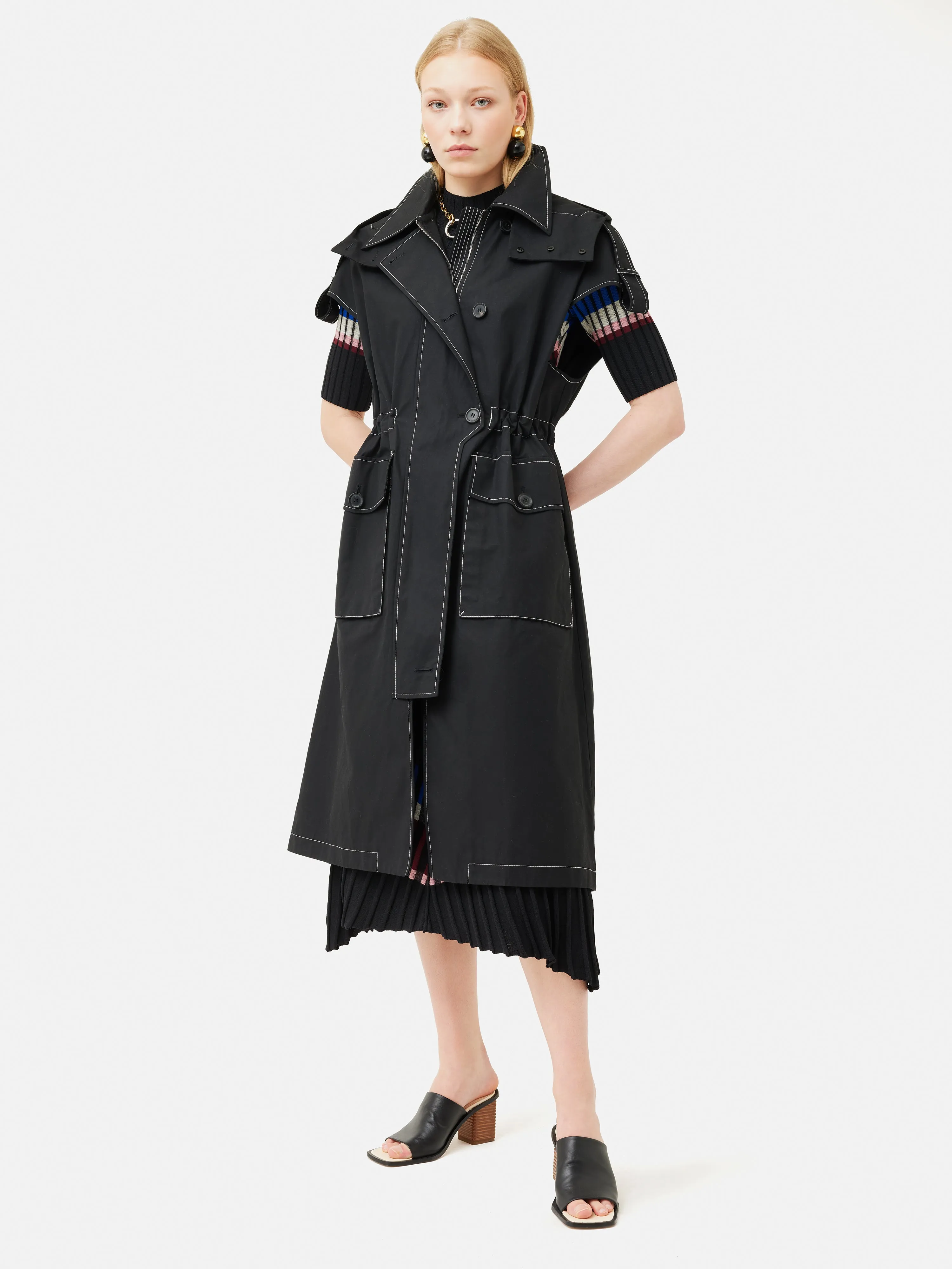 Collagerie Sleeveless Parka | Black sold by Jigsaw product image thumbnail 2