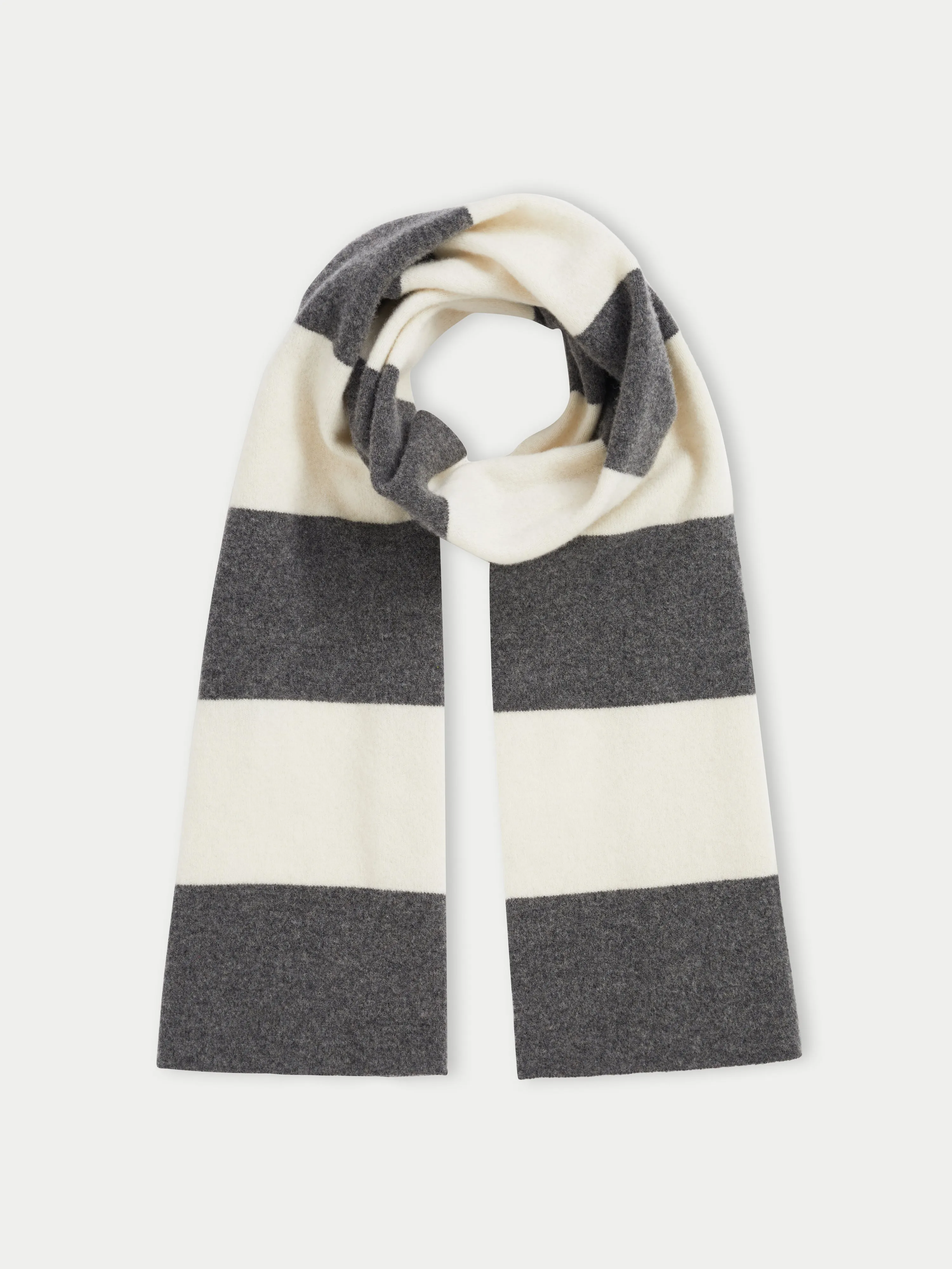 Felted Lambswool Stripe Scarf | Grey sold by Jigsaw