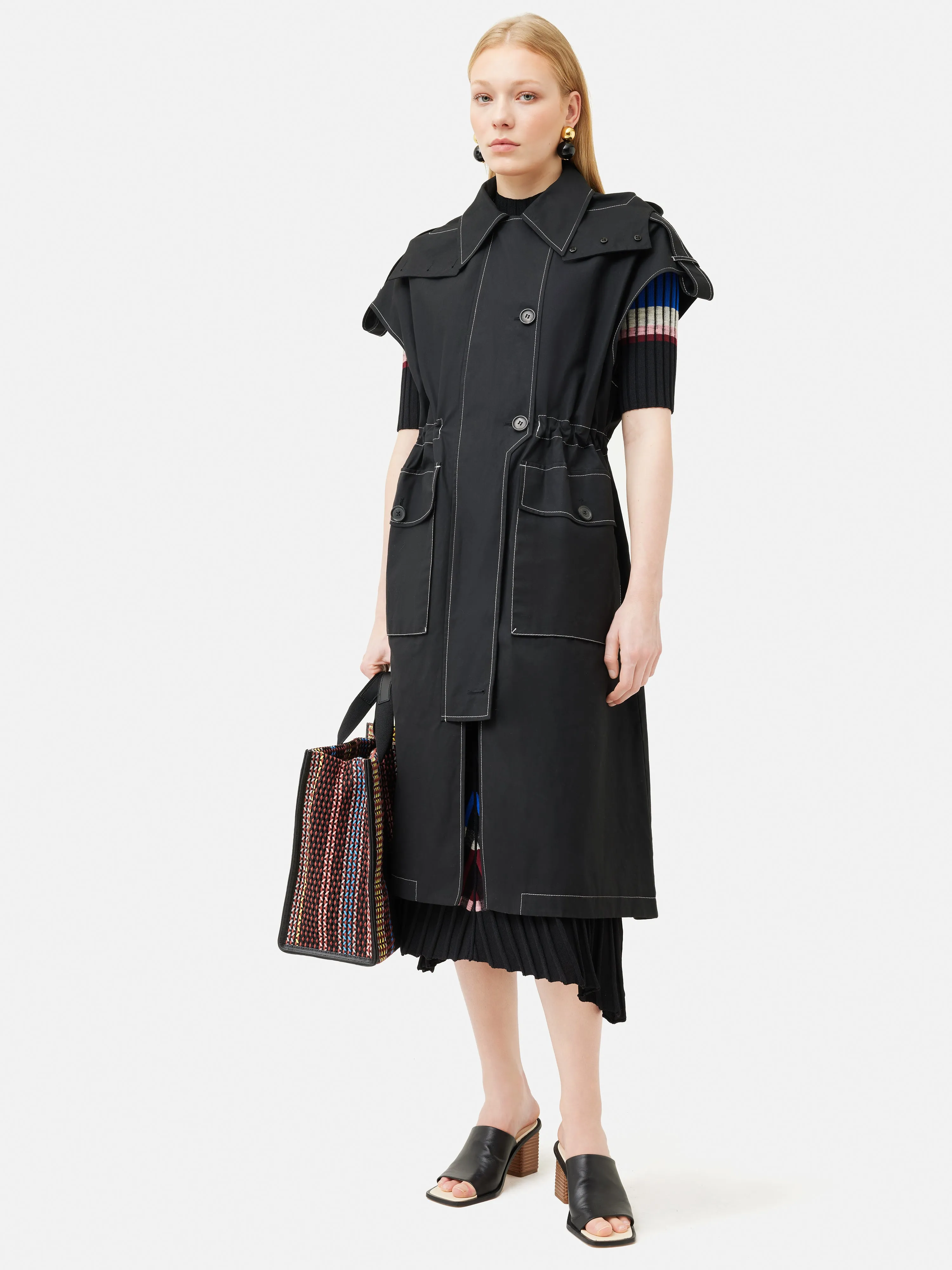 Collagerie Sleeveless Parka | Black sold by Jigsaw product image thumbnail 5