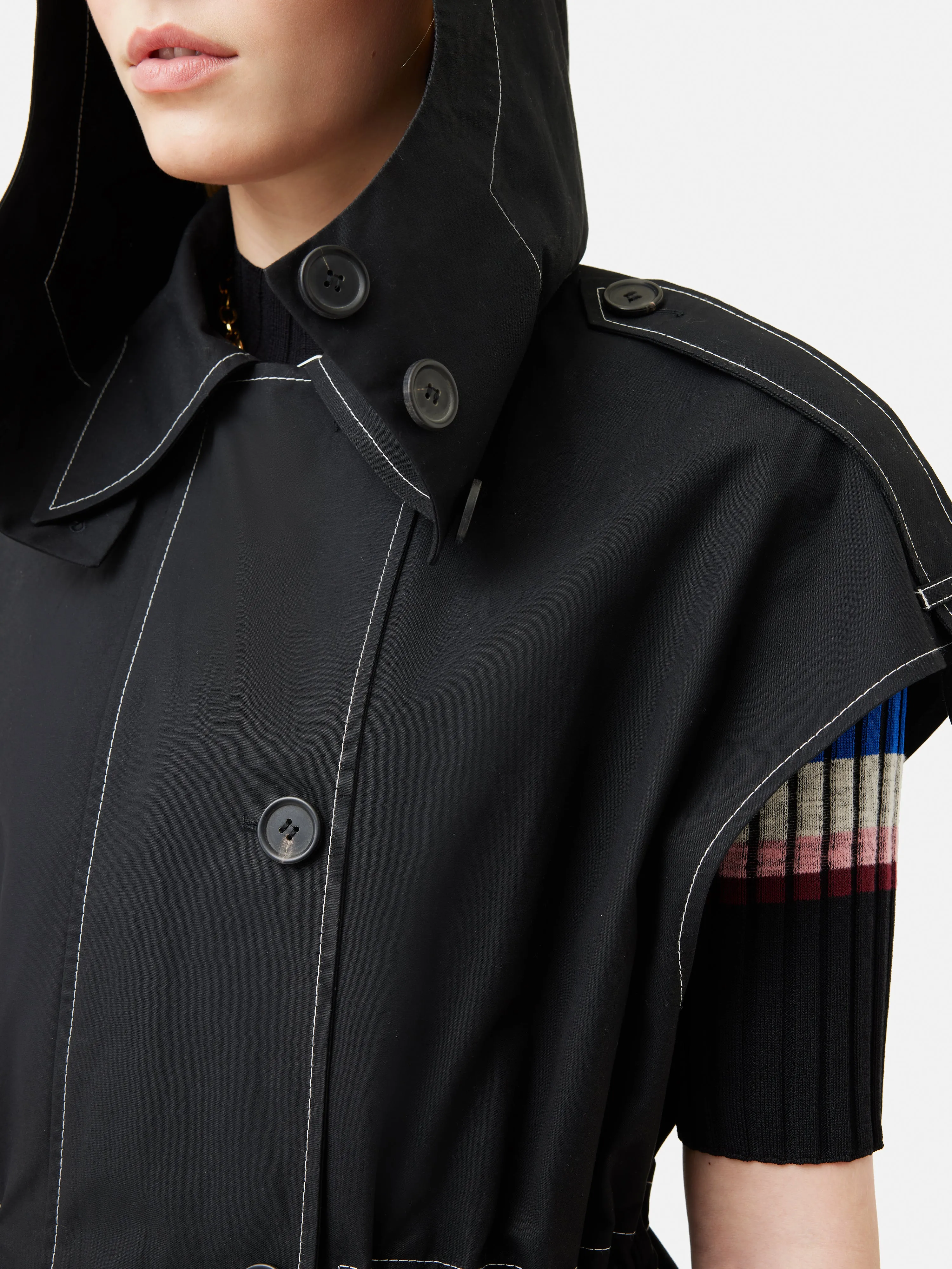 Collagerie Sleeveless Parka | Black sold by Jigsaw product image thumbnail 3