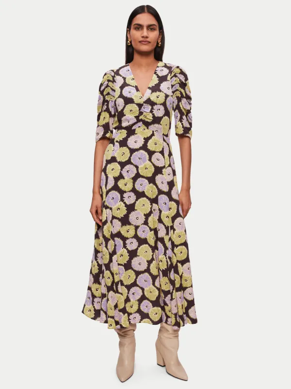 Dandelion Floral Midi Dress | Brown sold by Jigsaw