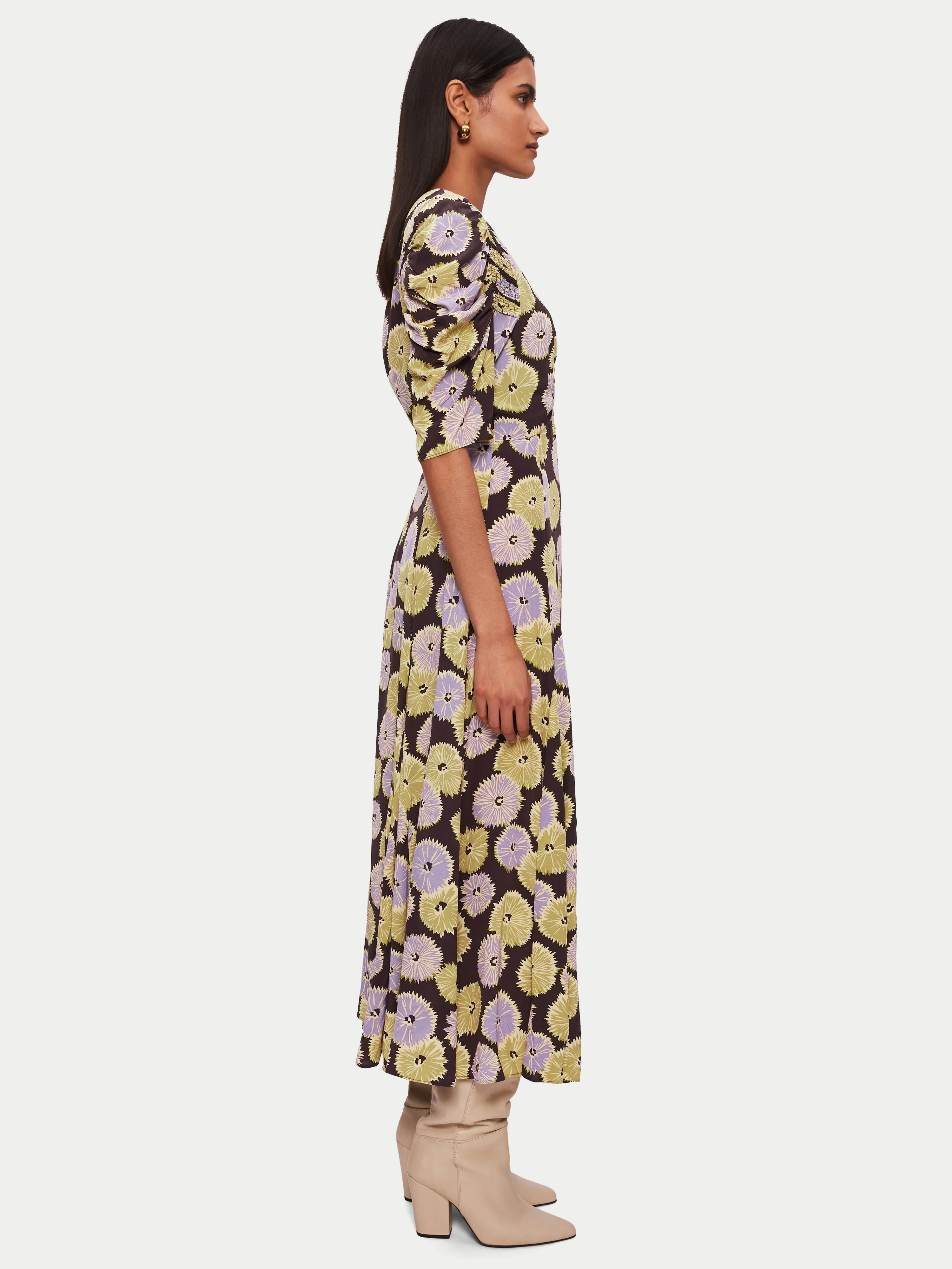 Dandelion Floral Midi Dress | Brown sold by Jigsaw product image thumbnail 4