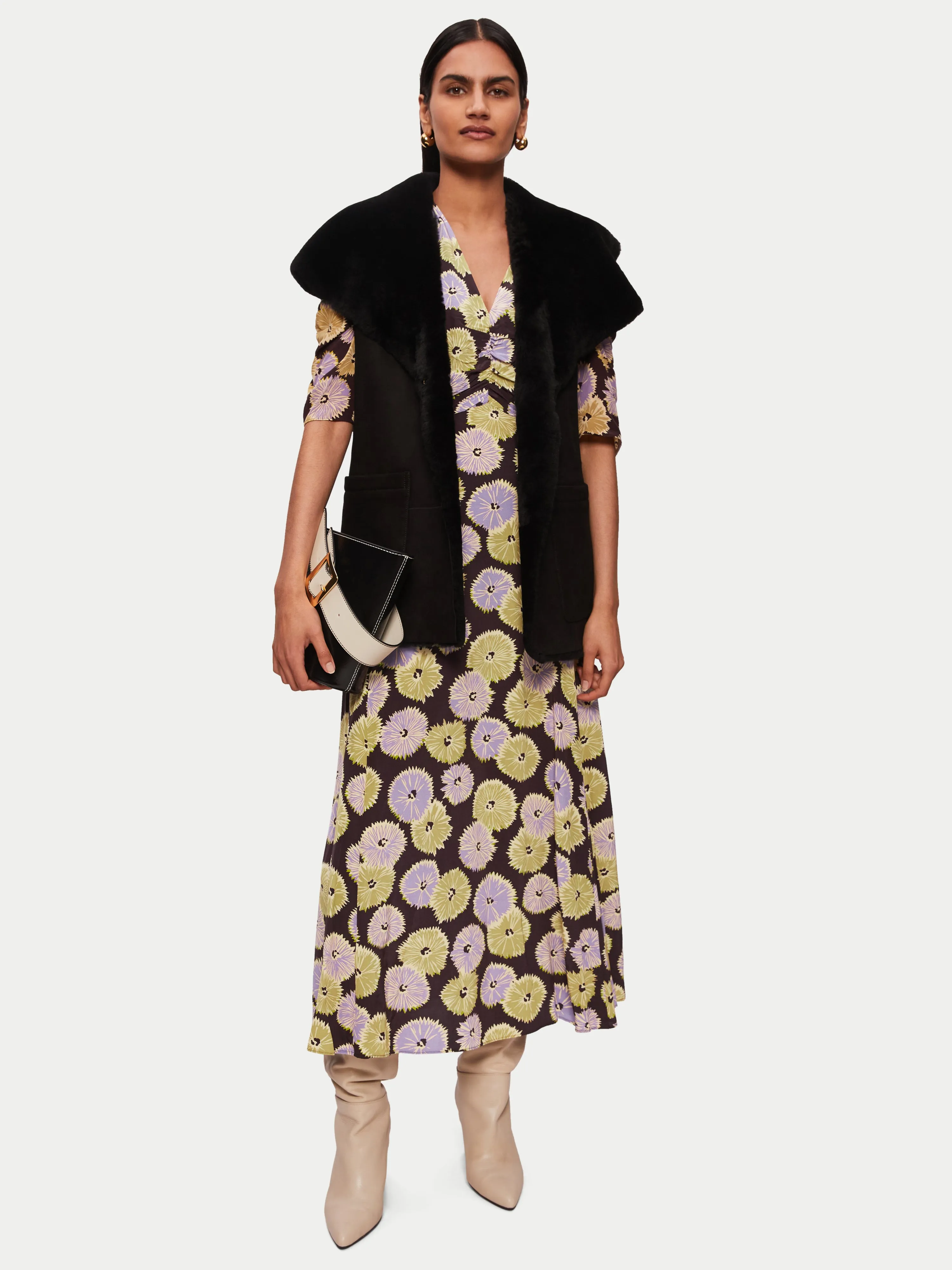 Dandelion Floral Midi Dress | Brown sold by Jigsaw product image thumbnail 3