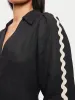 Linen Ric Rac Dress | Black sold by Jigsaw