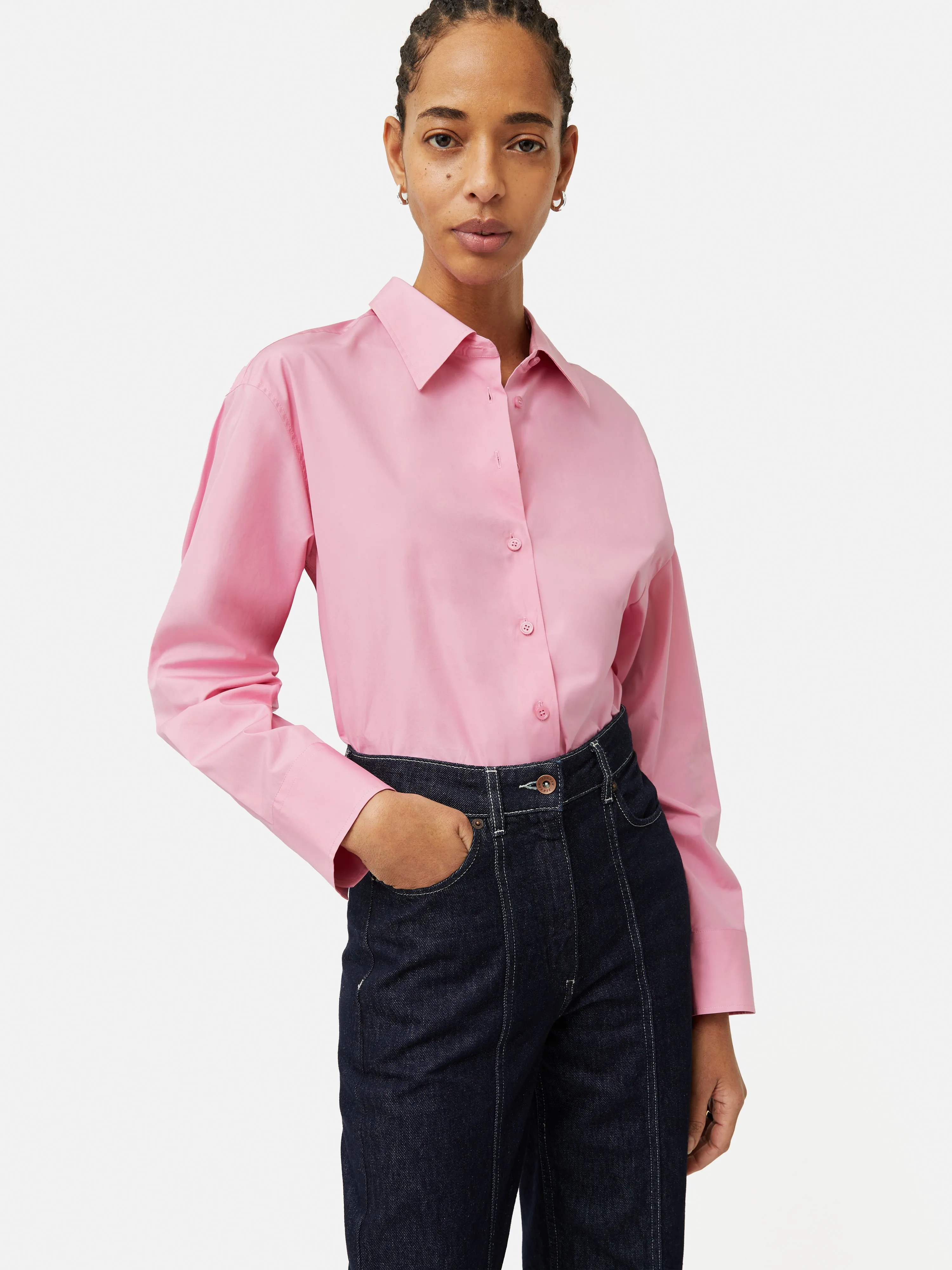 Cotton Poplin Shirt | Pink sold by Jigsaw