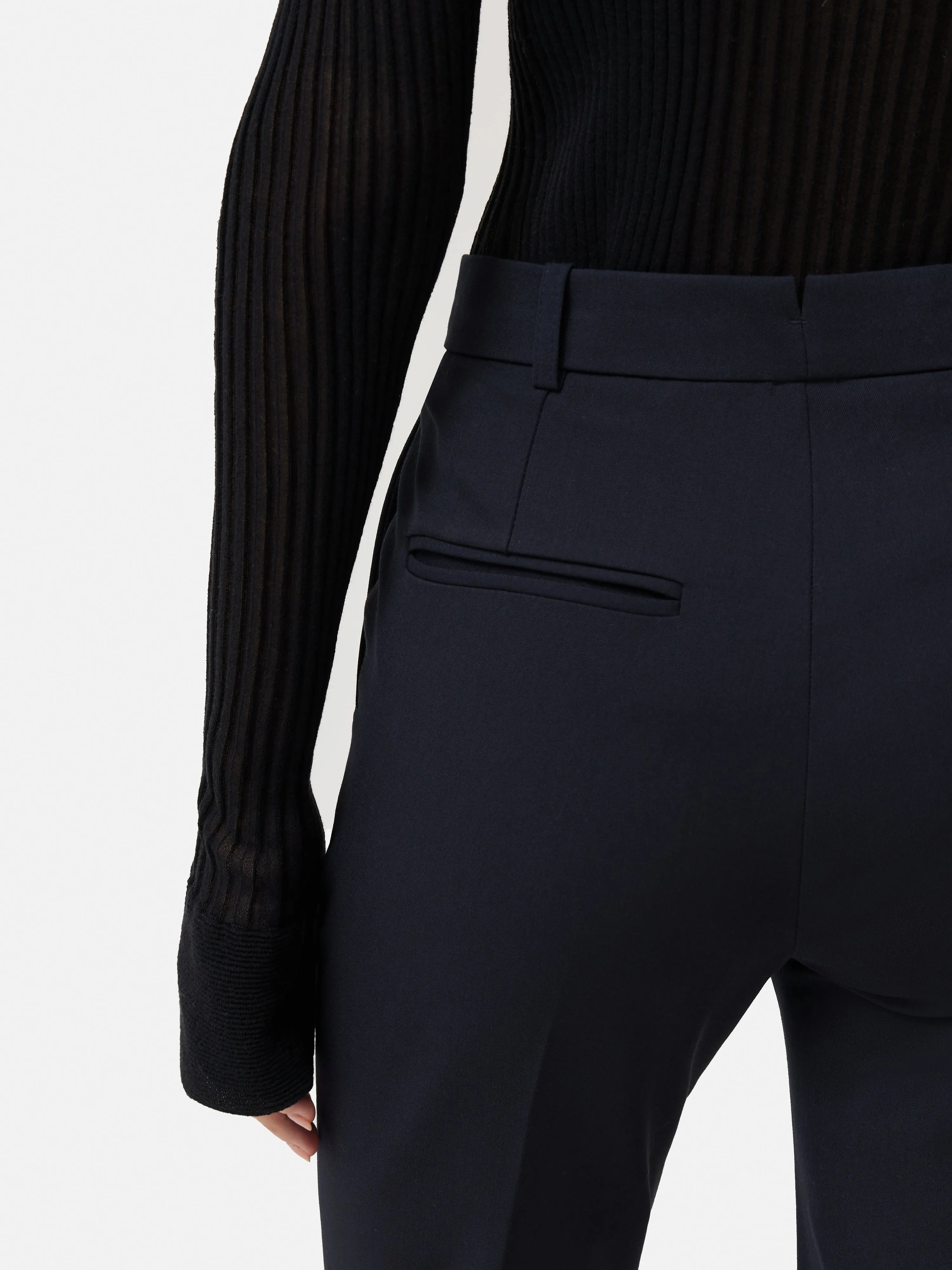 Italian Wool Stretch Paris Slim Fit Trouser | Navy sold by Jigsaw product image thumbnail 3