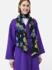 Haze Floral Wool Silk Scarf | Blue sold by Jigsaw