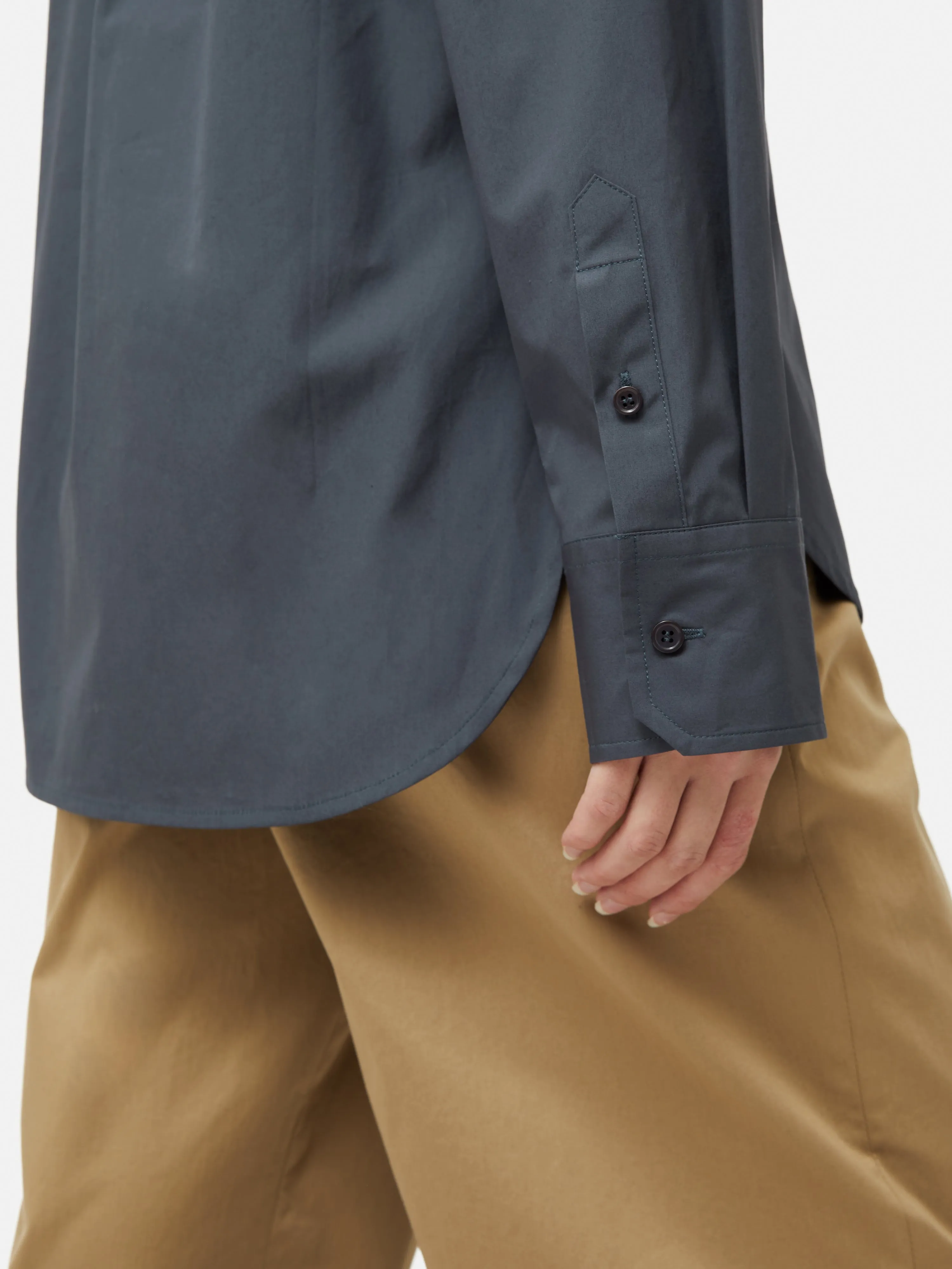 Cotton Poplin Shirt | Navy sold by Jigsaw product image thumbnail 4