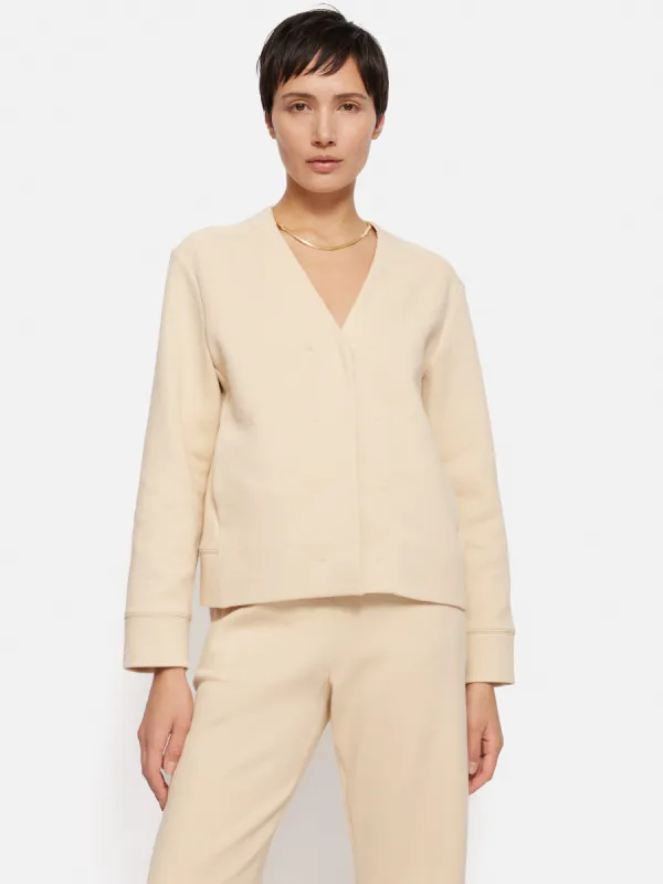 Crepe Ponte Jersey Jacket | Cream sold by Jigsaw