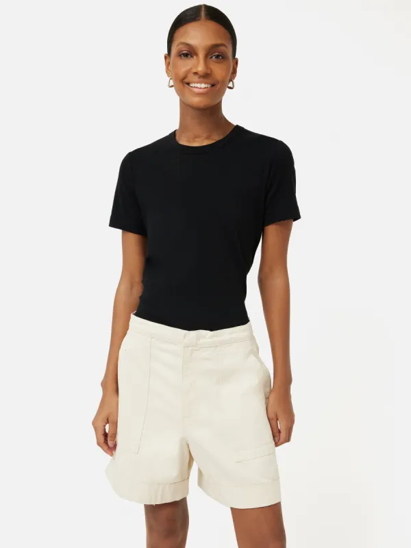 Cotton Luxe Short Sleeve Tee | Black sold by Jigsaw