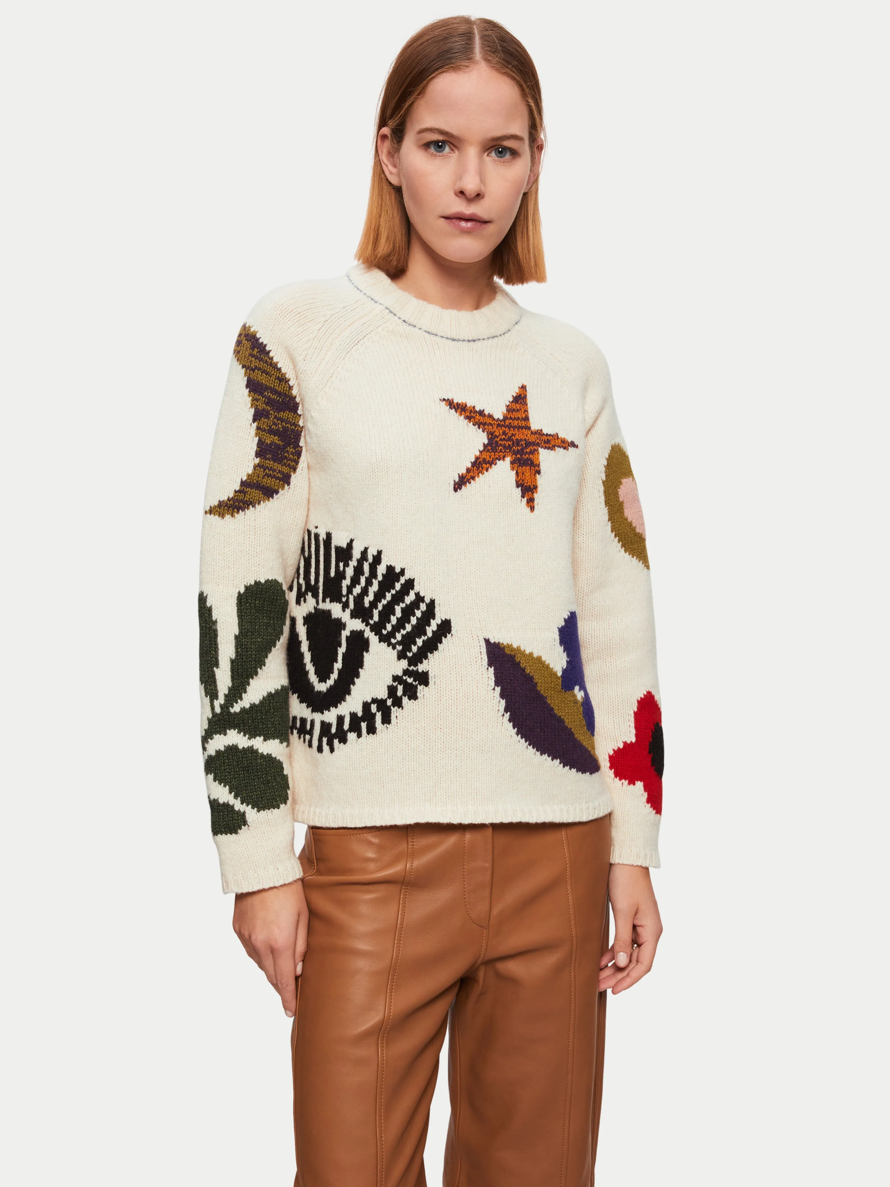 Intarsia Crew Neck Jumper | Multi sold by Jigsaw product image thumbnail 4