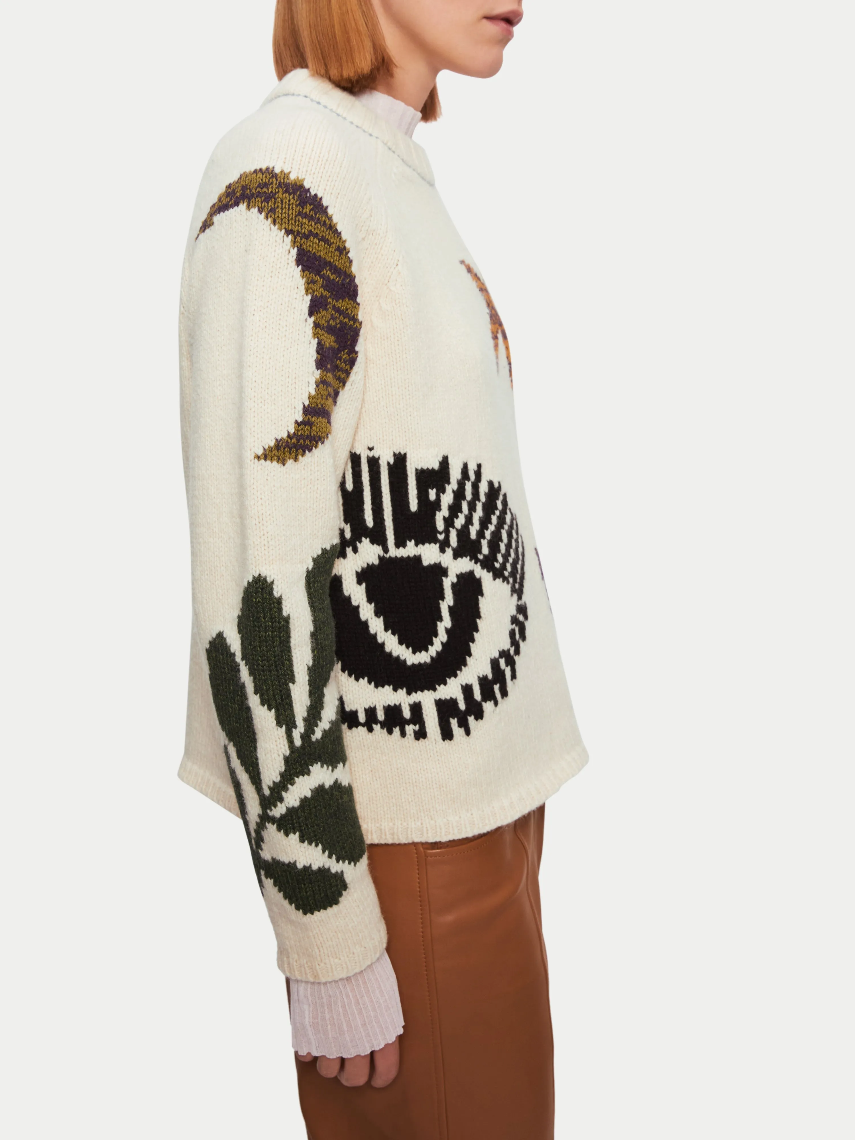 Intarsia Crew Neck Jumper | Multi sold by Jigsaw product image thumbnail 2