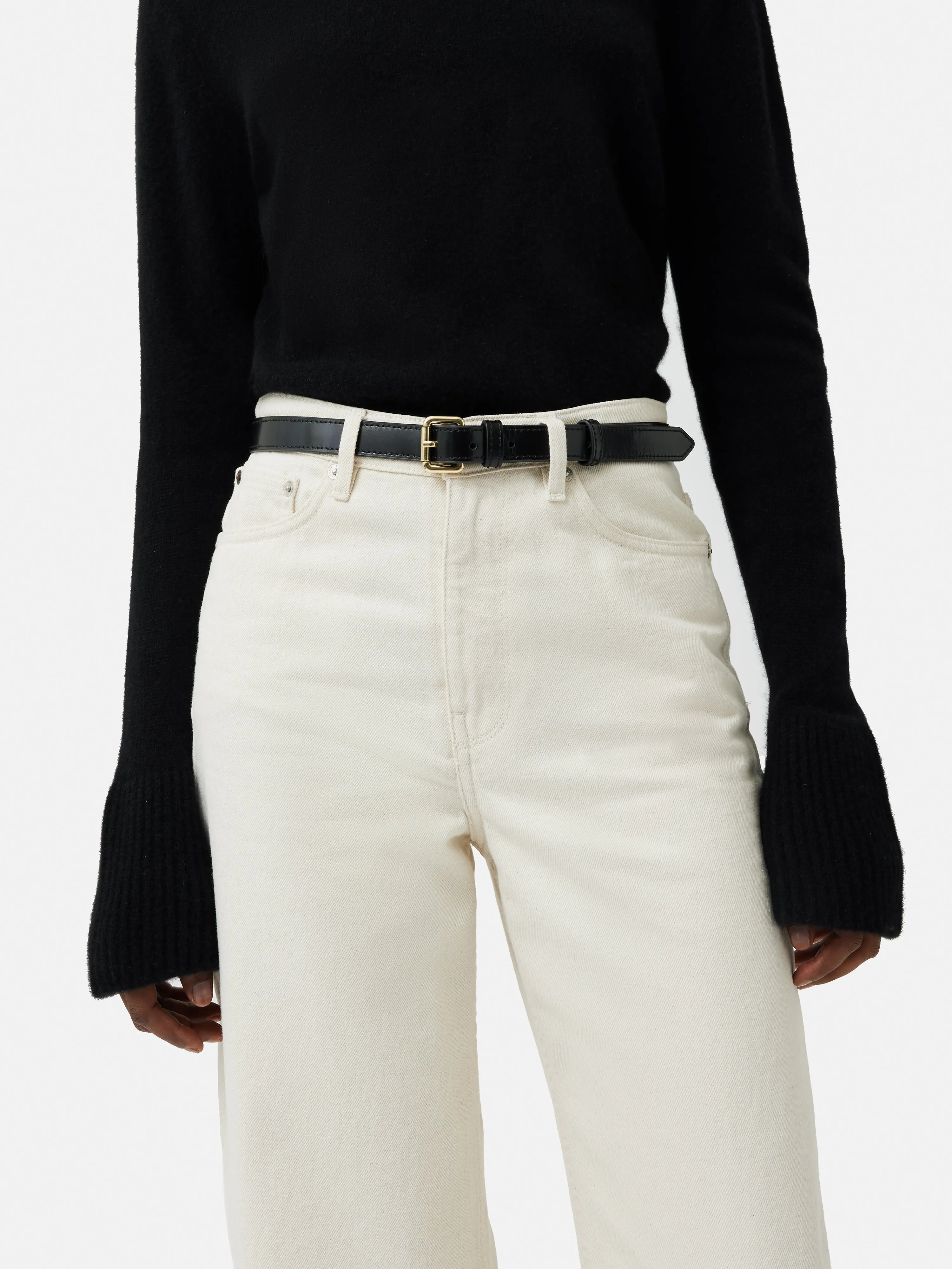 Skinny Leather Belt | Black sold by Jigsaw product image thumbnail 2