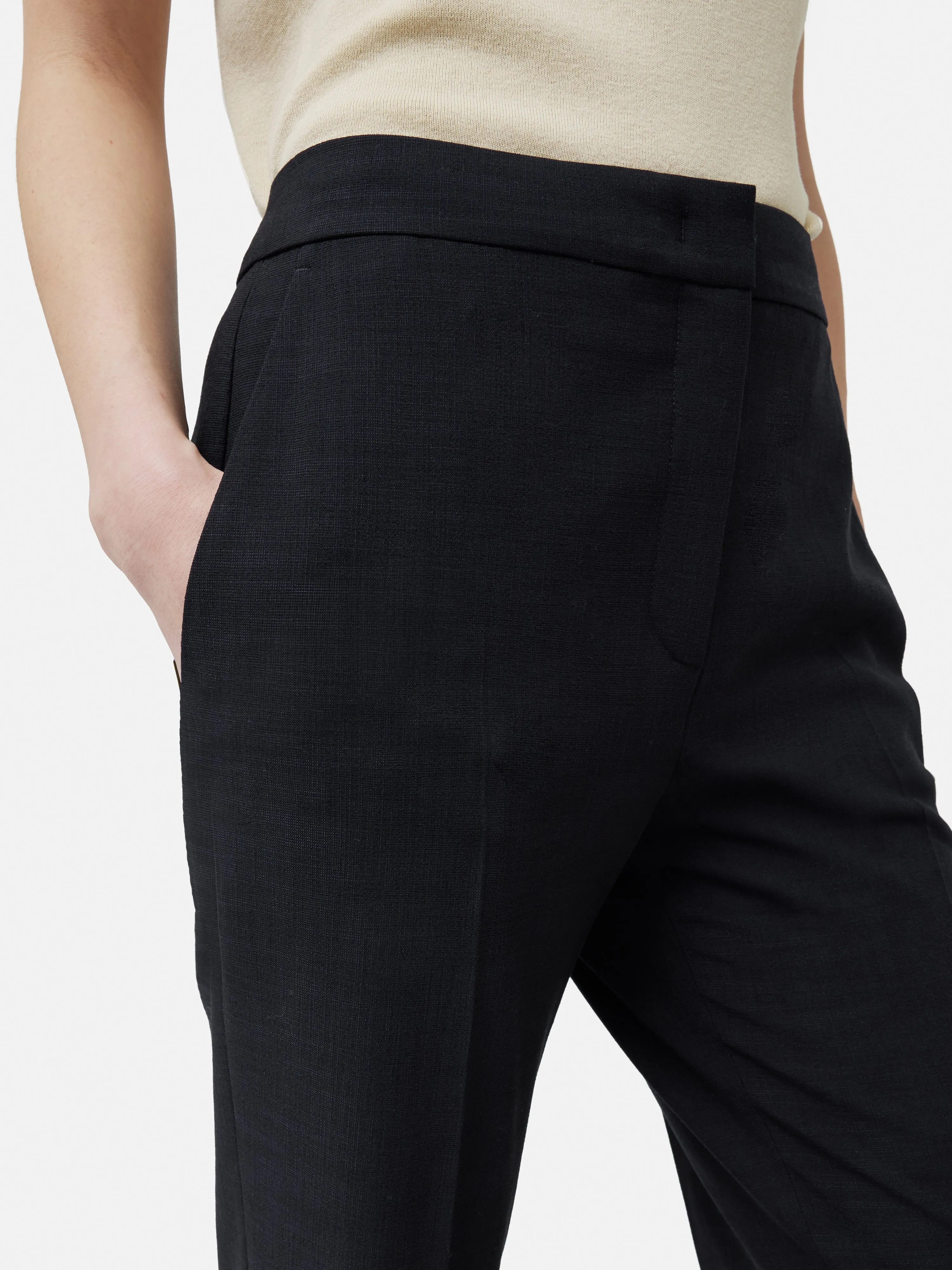Short Crosshatch Mason Trouser | Navy sold by Jigsaw product image thumbnail 2