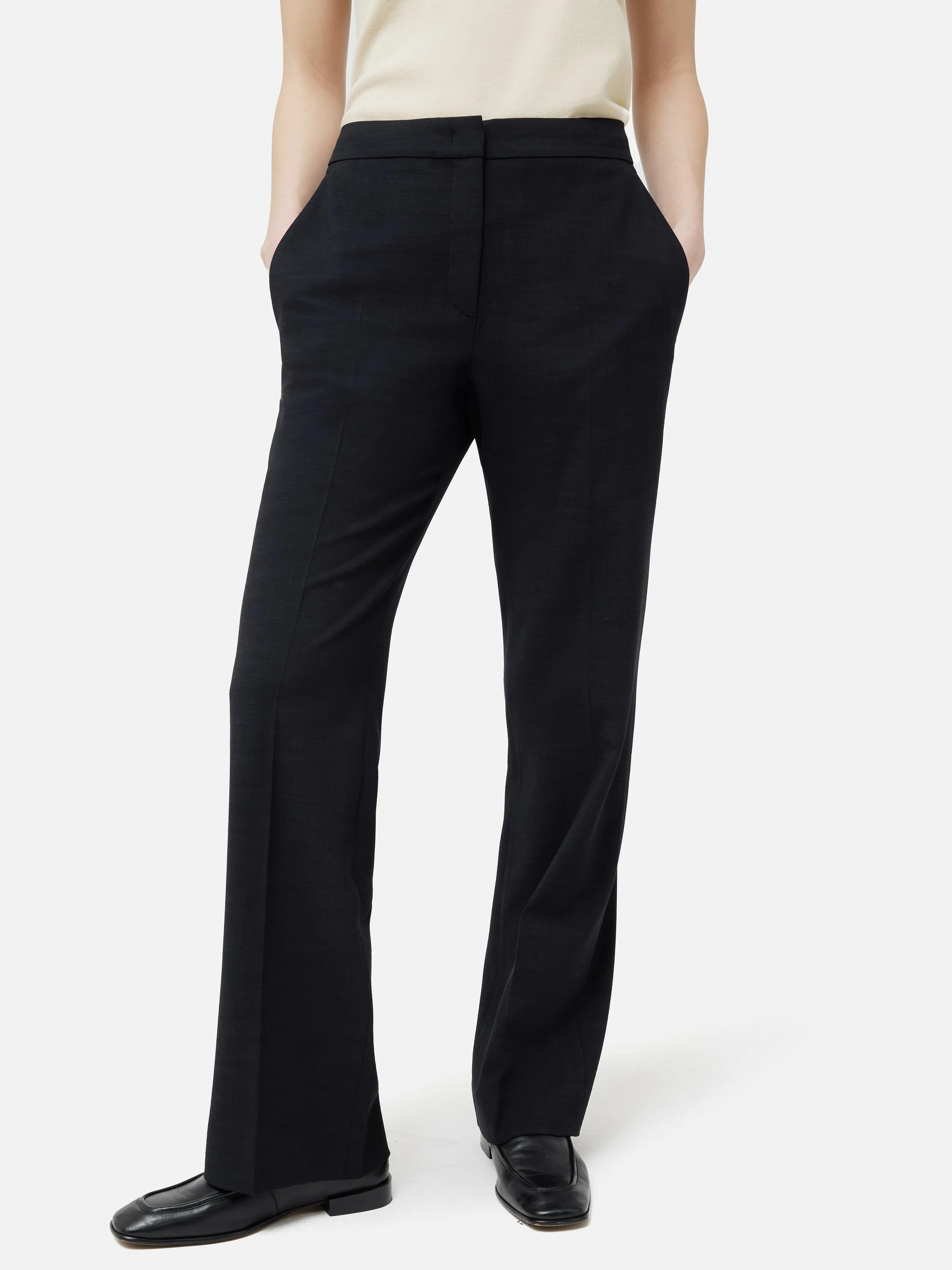 Short Crosshatch Mason Trouser | Navy sold by Jigsaw
