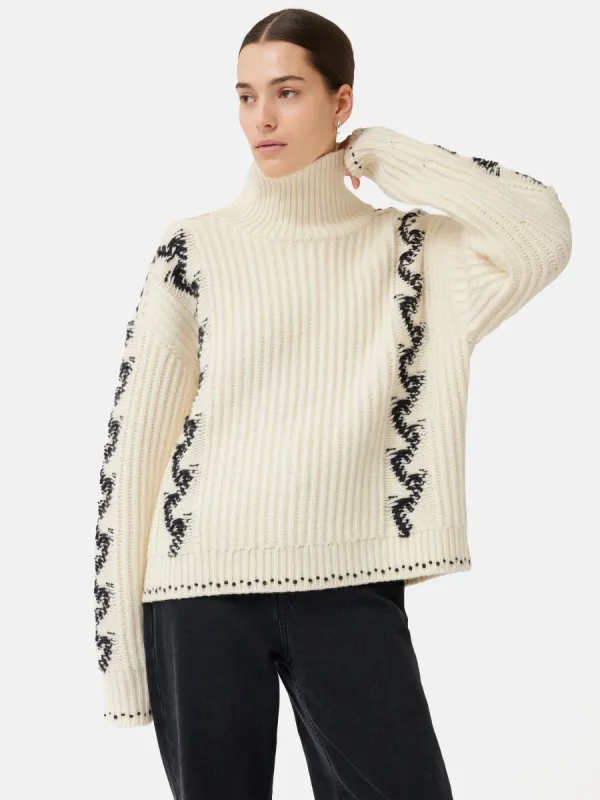 Chevron Ski Jumper | Cream sold by Jigsaw