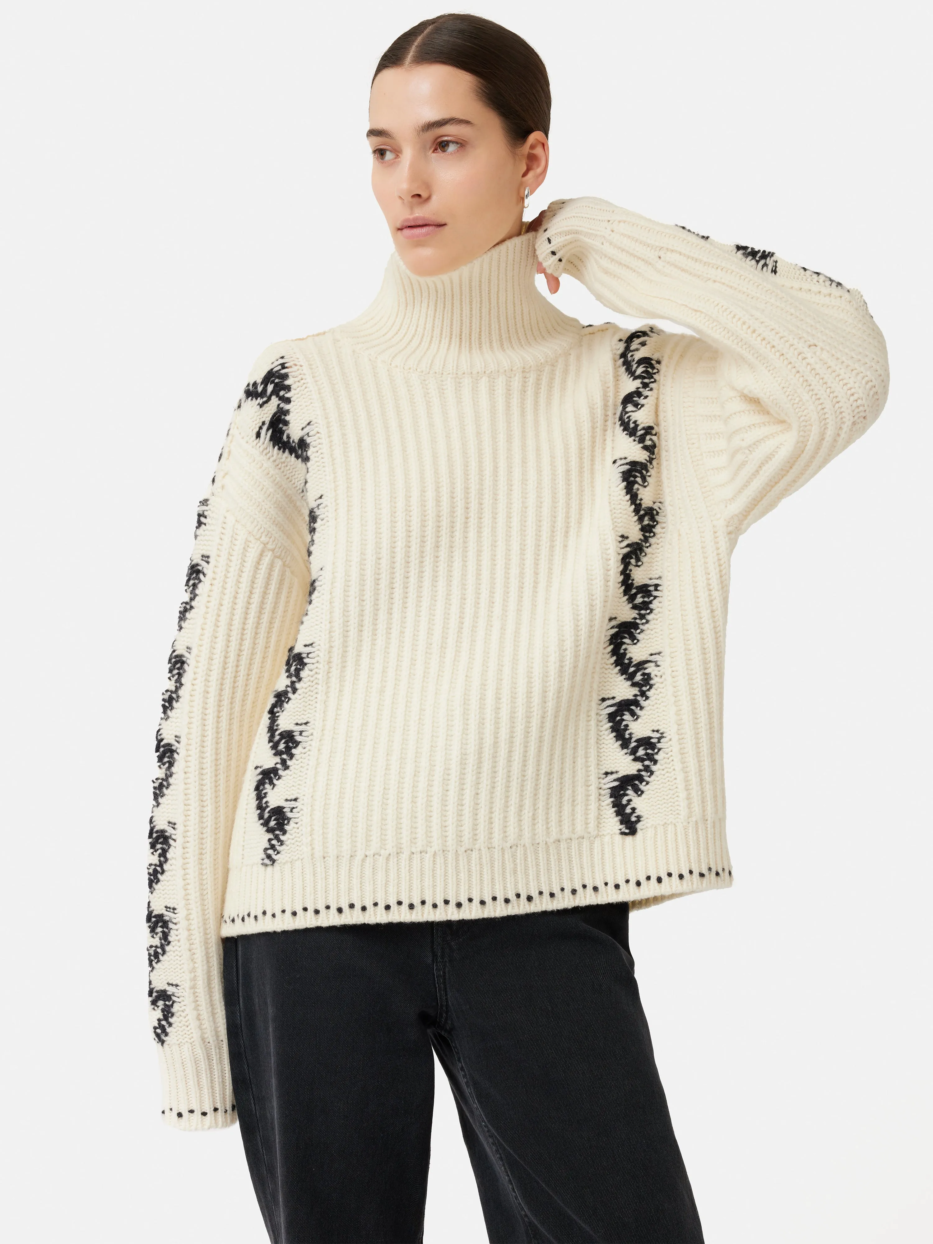 Chevron Ski Jumper | Cream sold by Jigsaw
