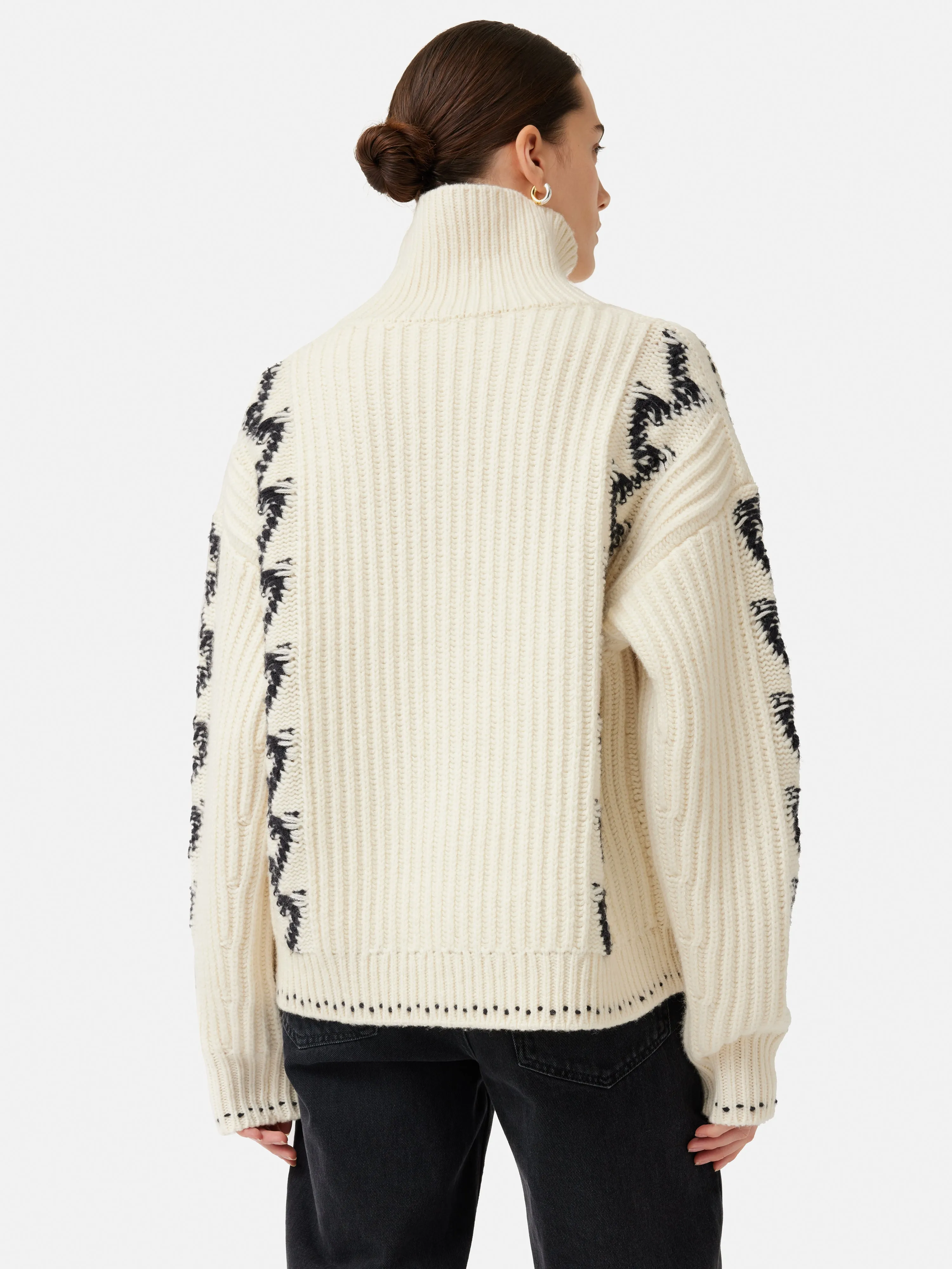 Chevron Ski Jumper | Cream sold by Jigsaw product image thumbnail 5