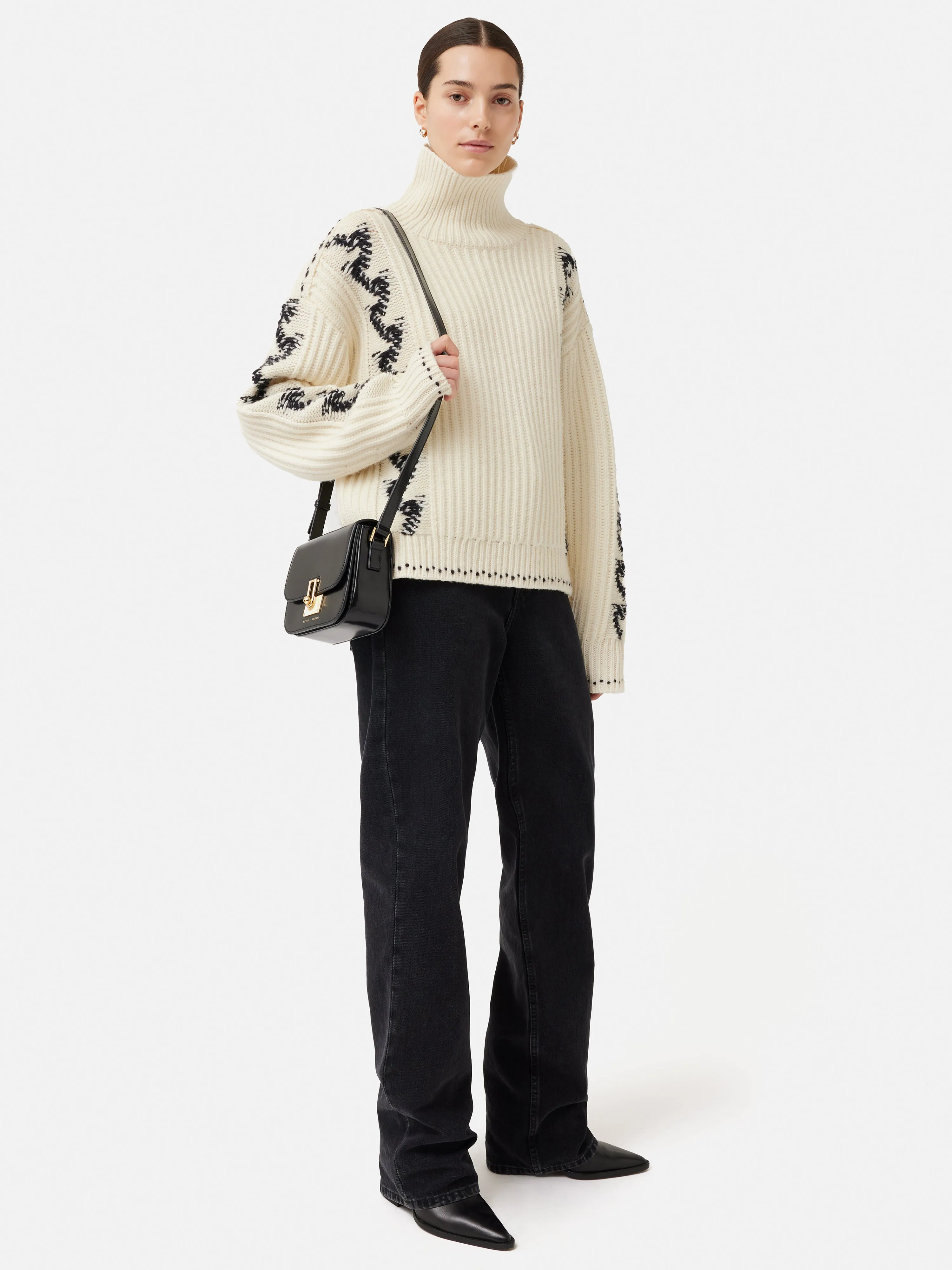 Chevron Ski Jumper | Cream sold by Jigsaw product image thumbnail 3