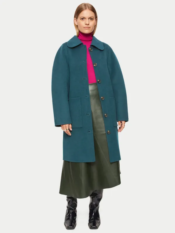 Double Faced Collar Coat | Teal sold by Jigsaw