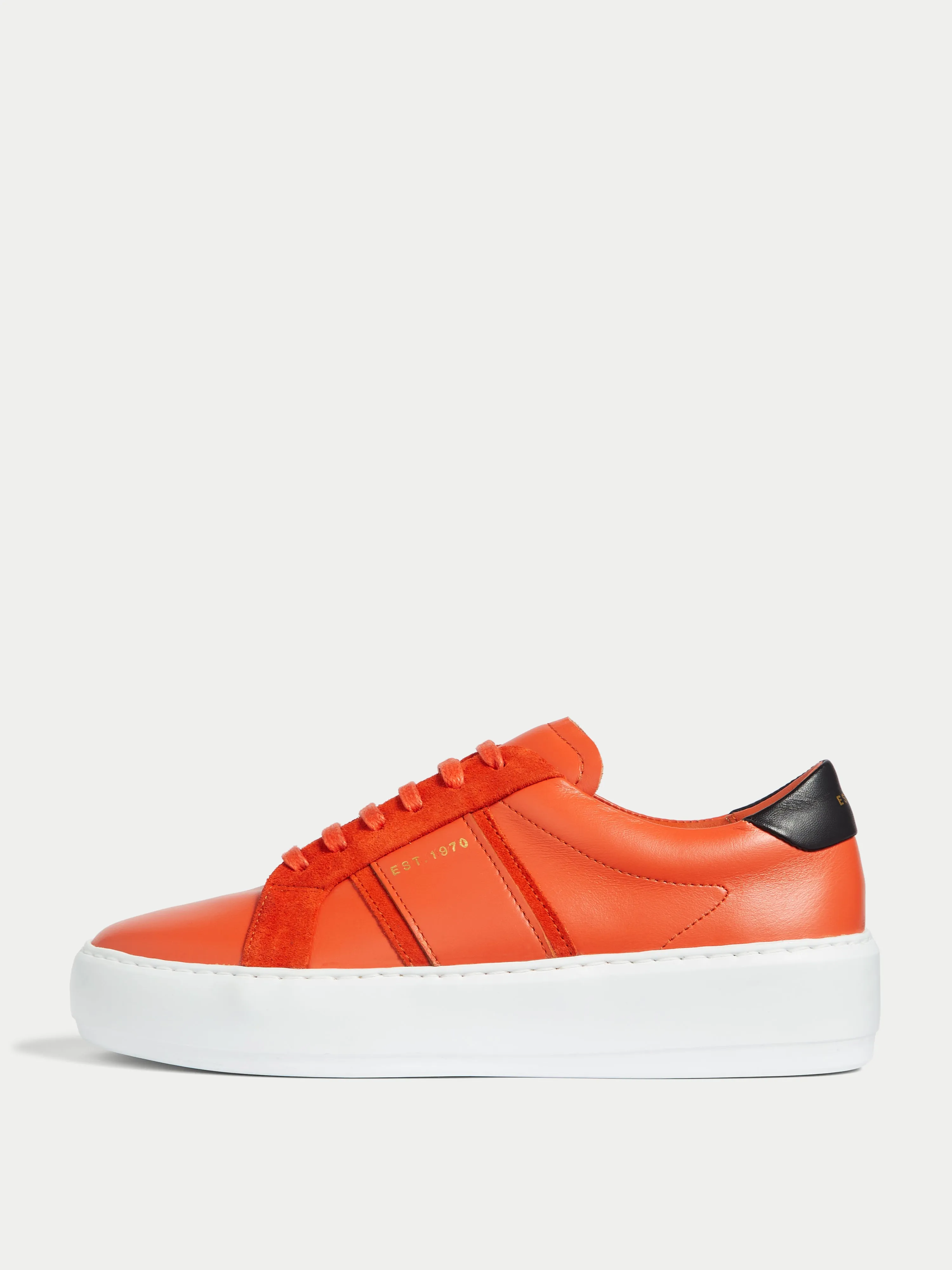 Riva Stripe Leather Trainer | Orange sold by Jigsaw