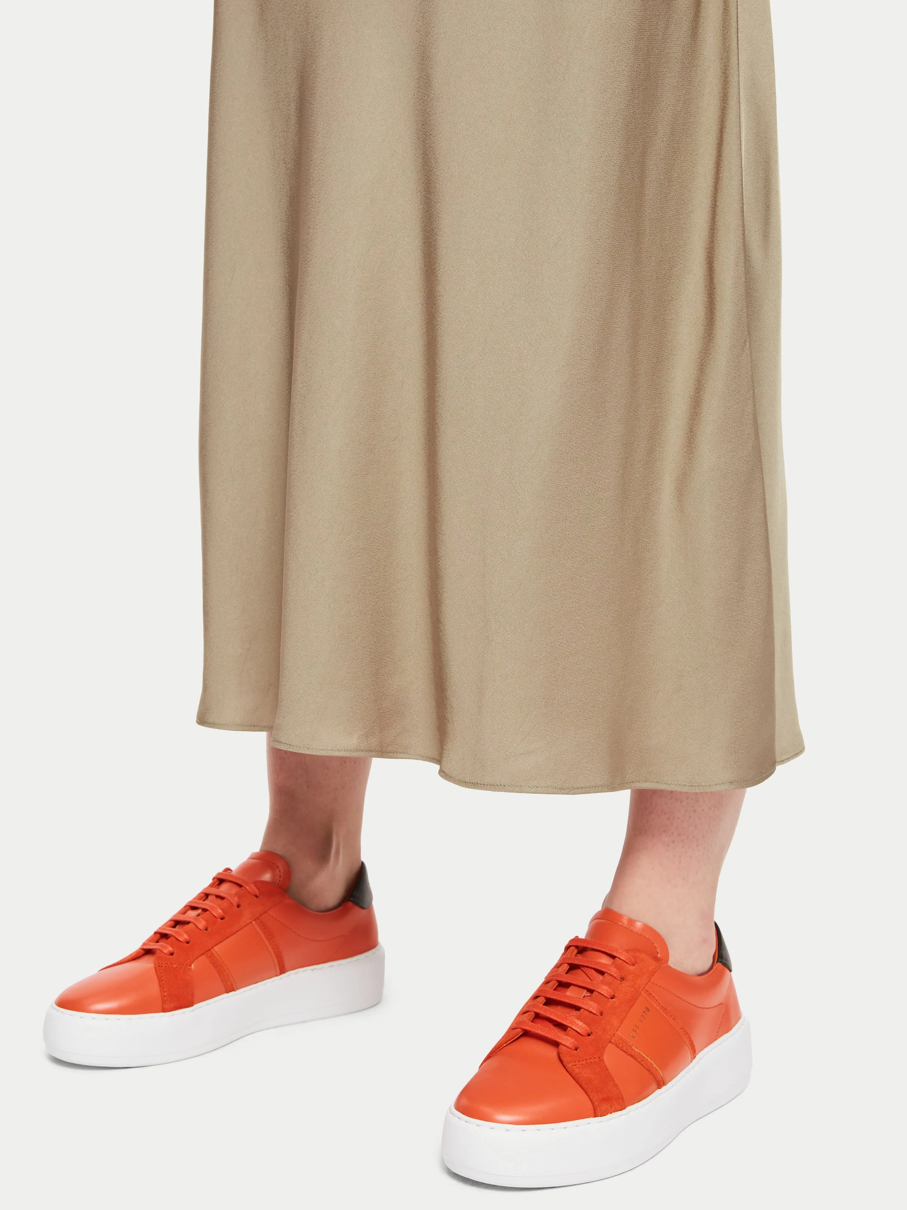 Riva Stripe Leather Trainer | Orange sold by Jigsaw product image thumbnail 5