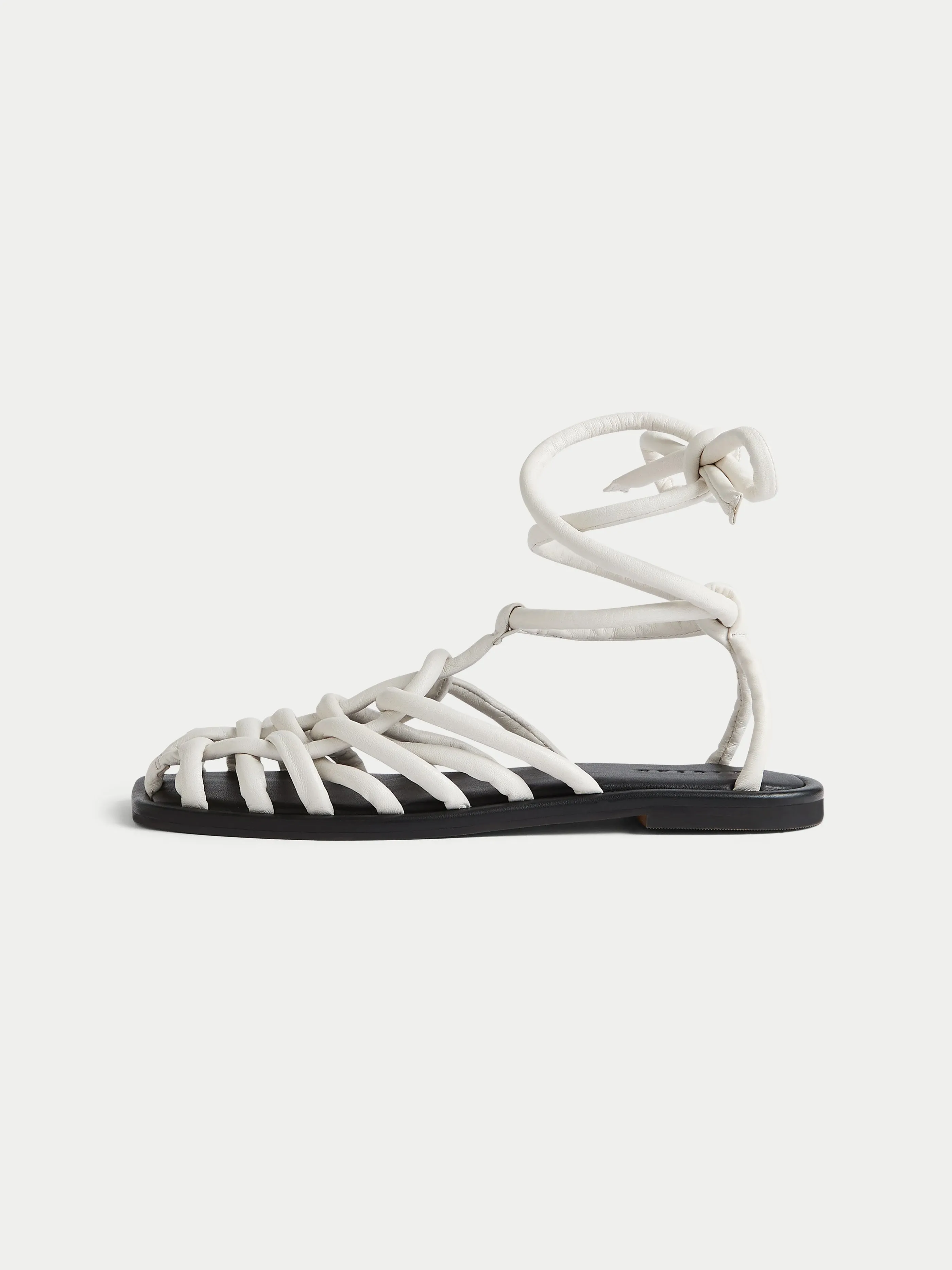 Bilboa Rope Ankle Tie Sandal | White sold by Jigsaw