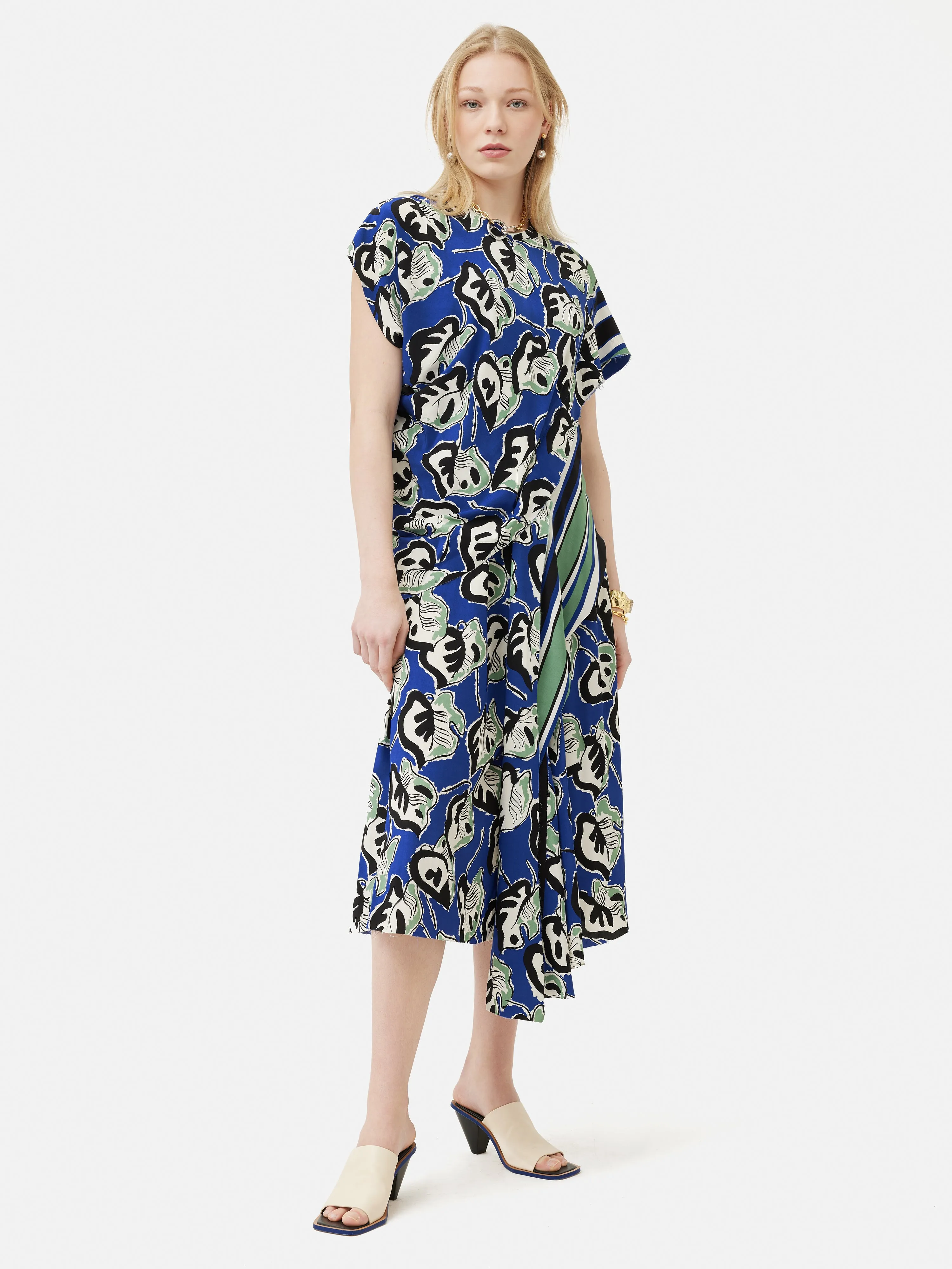 Collagerie Stripe Drape Dress | Blue sold by Jigsaw product image thumbnail 3