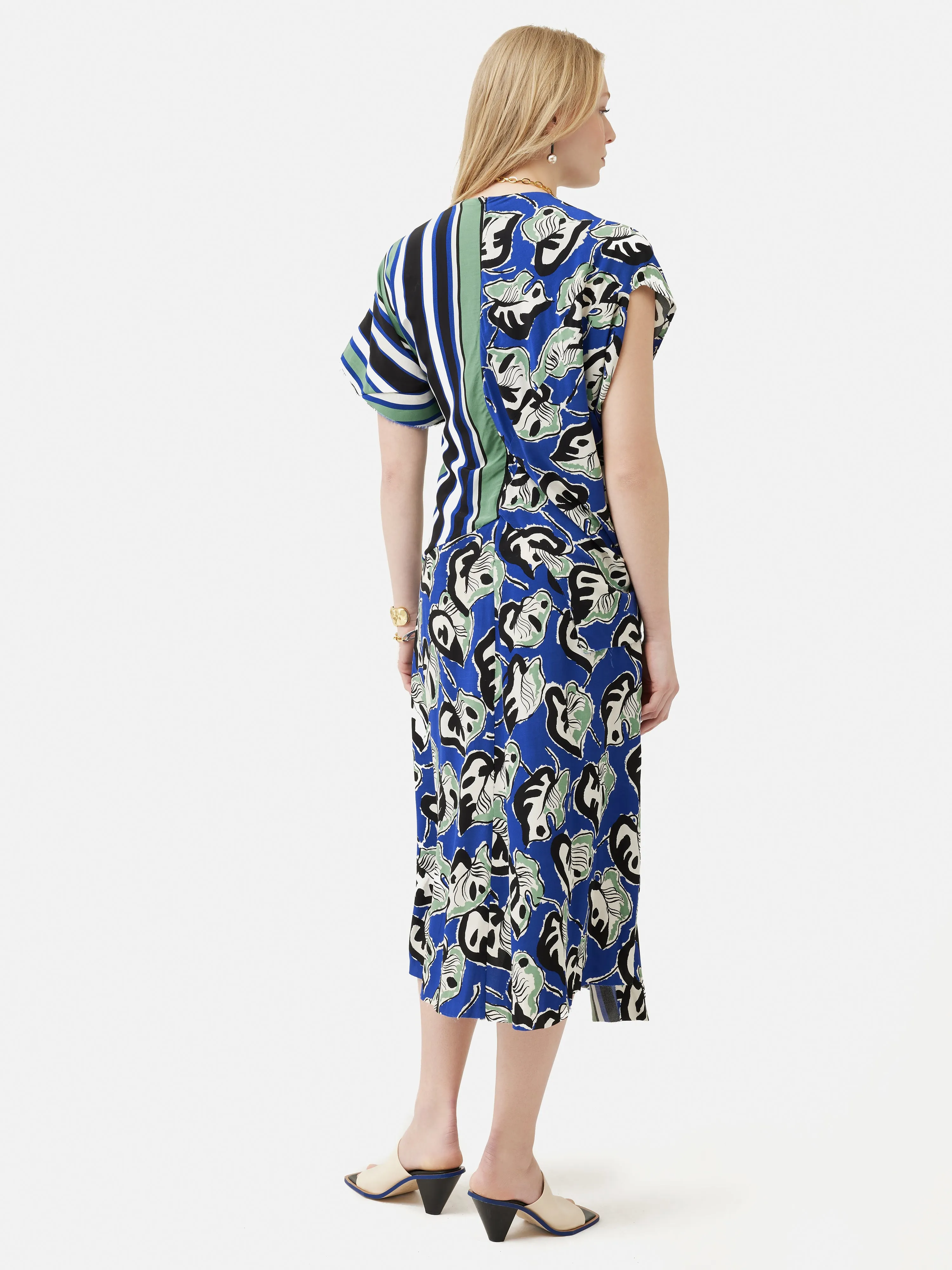 Collagerie Stripe Drape Dress | Blue sold by Jigsaw product image thumbnail 5