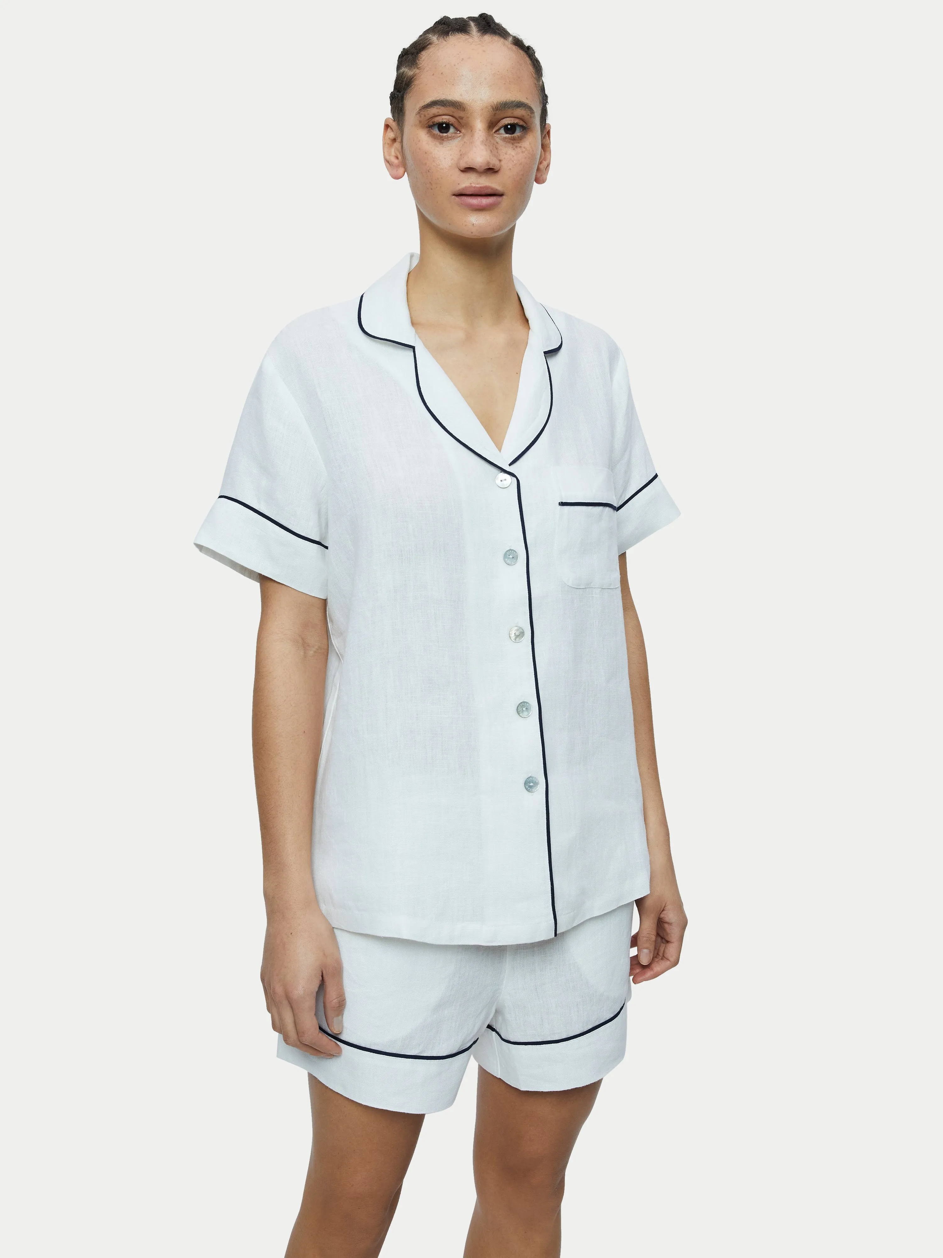 Linen Short Pyjama | White sold by Jigsaw