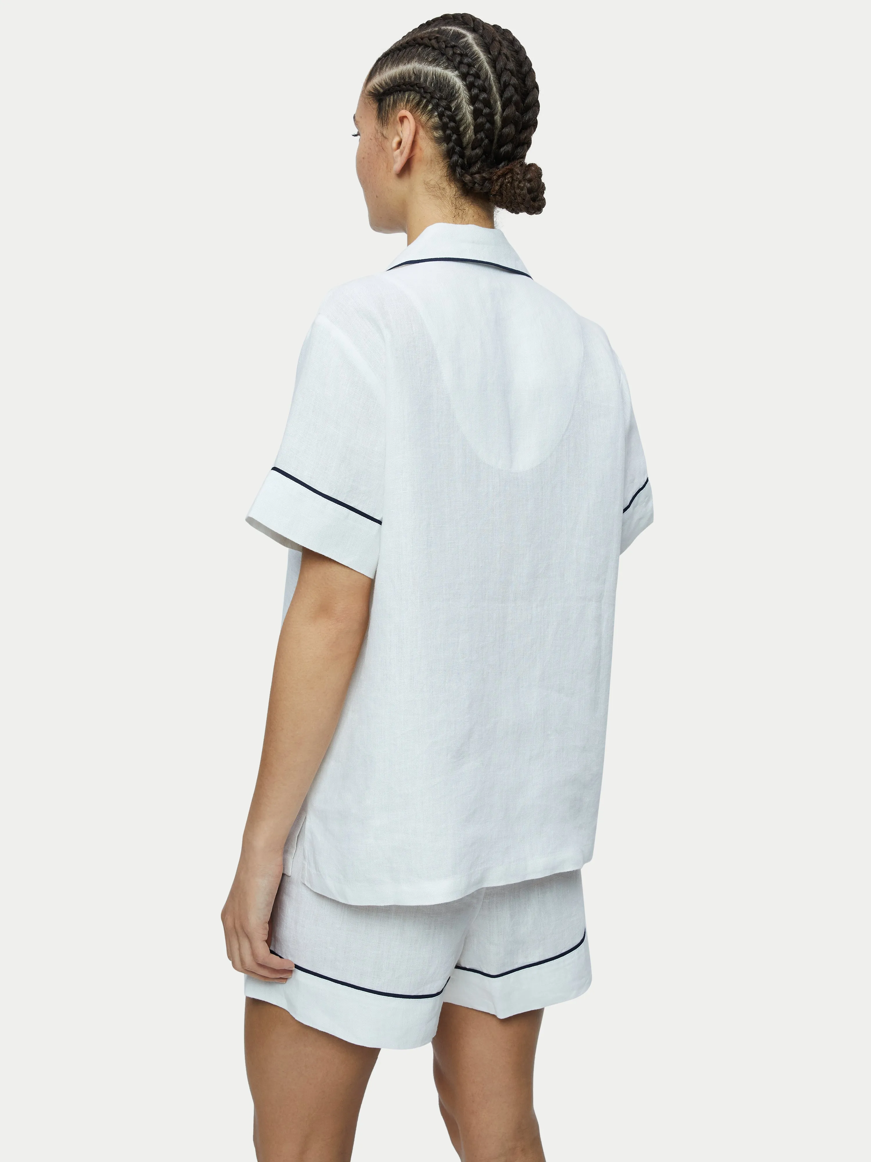 Linen Short Pyjama | White sold by Jigsaw product image thumbnail 5
