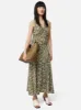 Shadow Leaf Sleeveless Dress | Khaki sold by Jigsaw