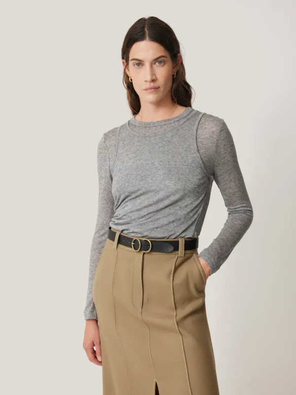 Layered 2-in-1 Top | Grey sold by Jigsaw