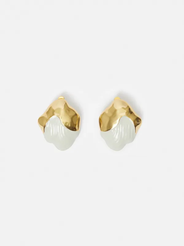 Textured Enamel Earring | Gold sold by Jigsaw