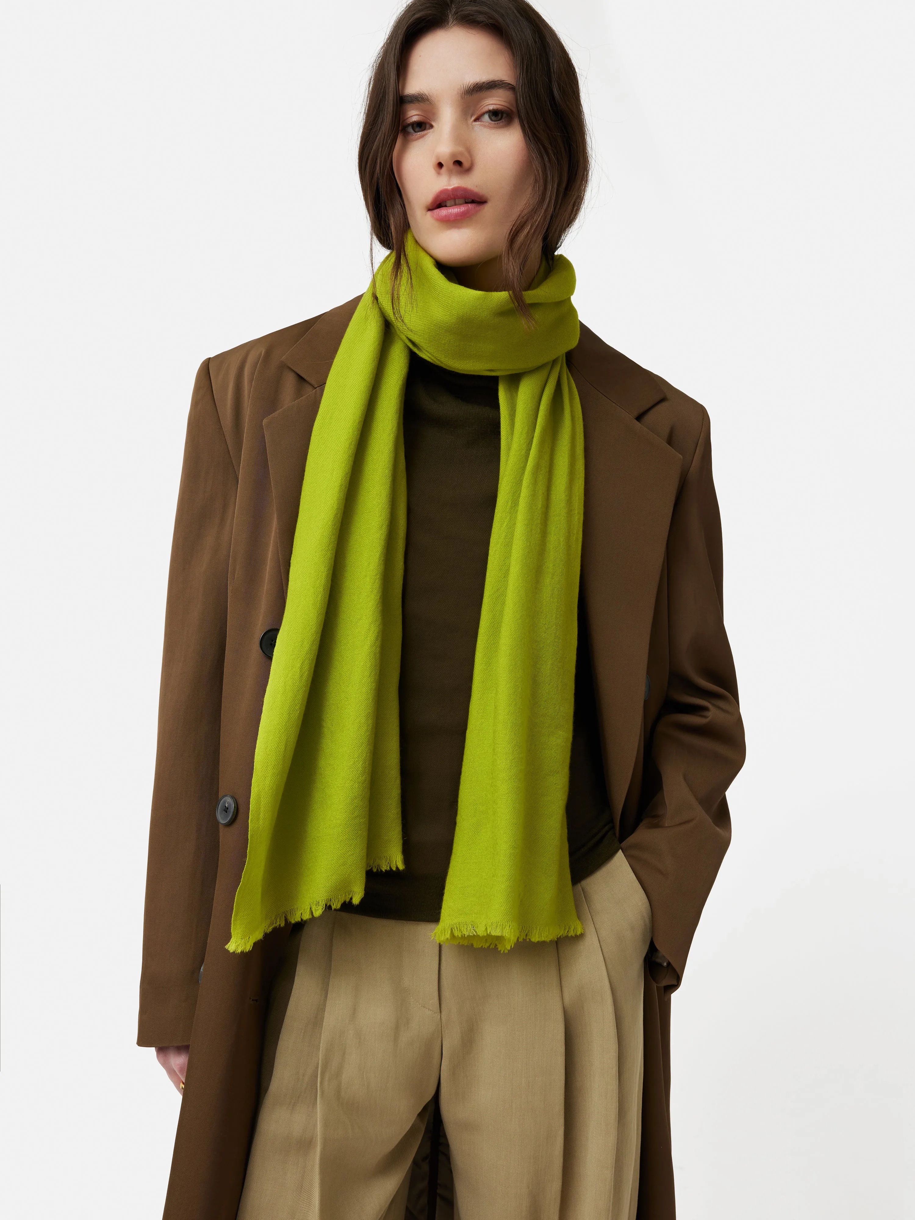 Wool Silk Pashmina | Lime sold by Jigsaw product image thumbnail 4