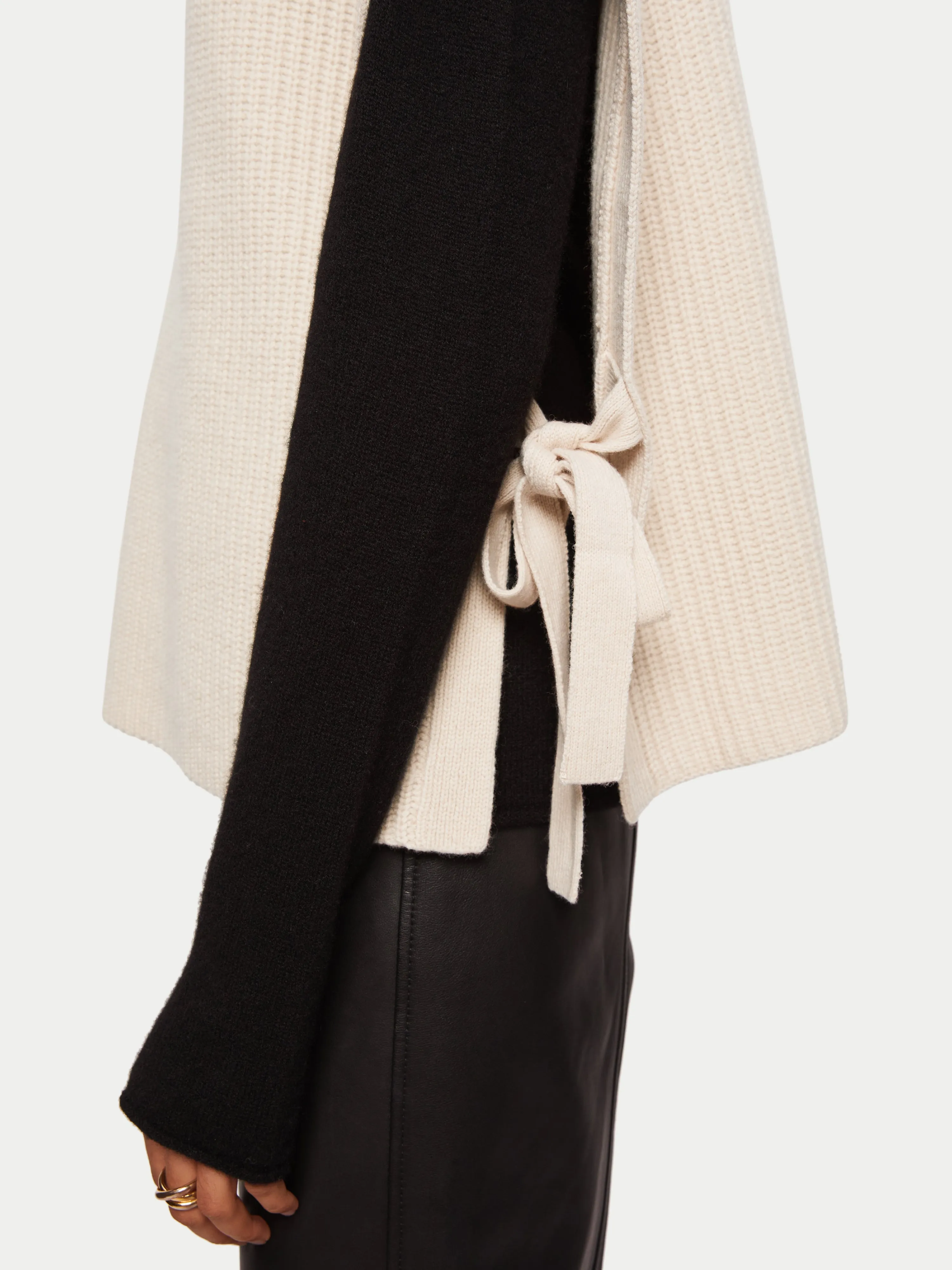 Merino Rib Side Tie Tabard | Cream sold by Jigsaw product image thumbnail 2