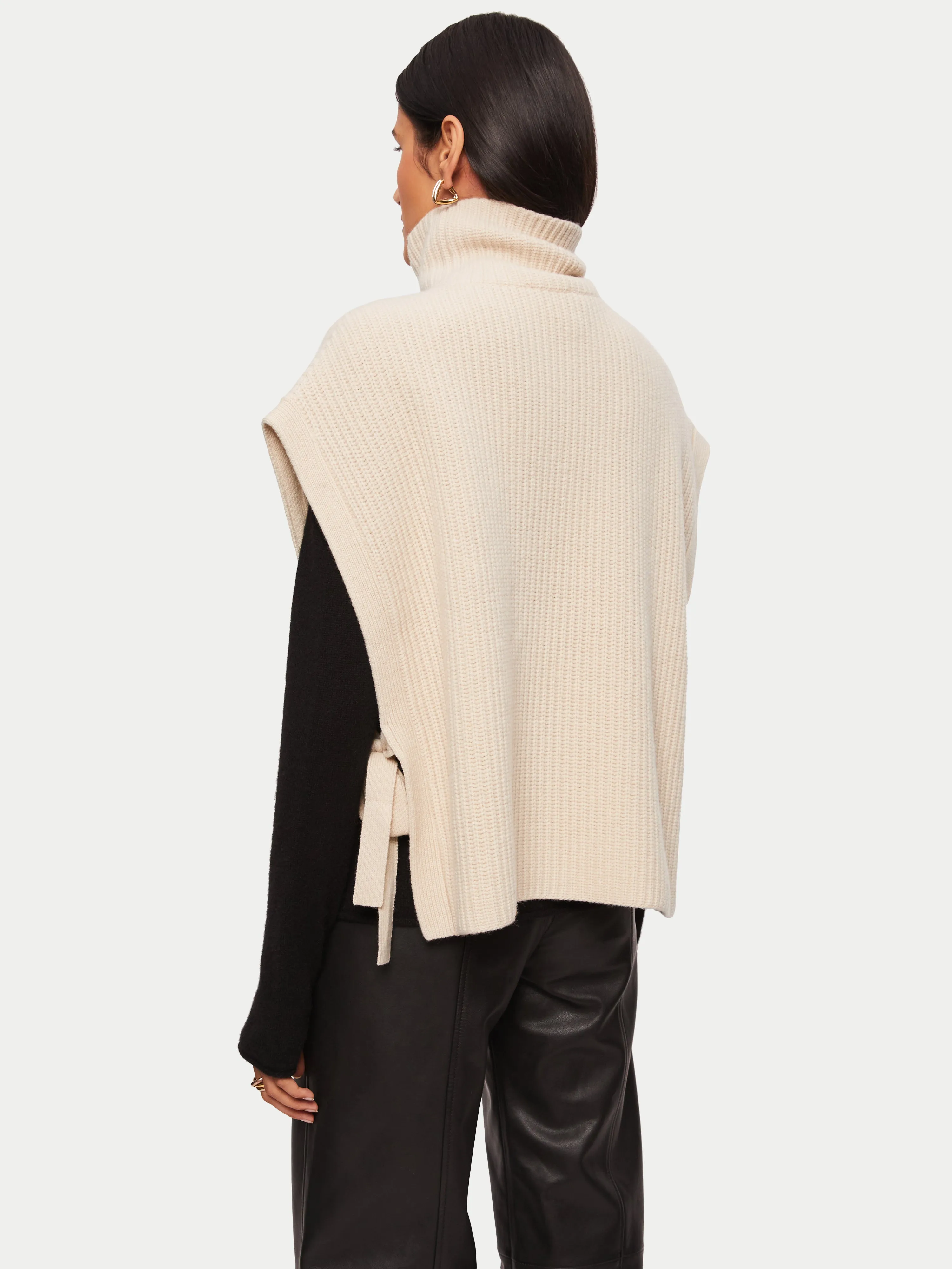 Merino Rib Side Tie Tabard | Cream sold by Jigsaw product image thumbnail 5