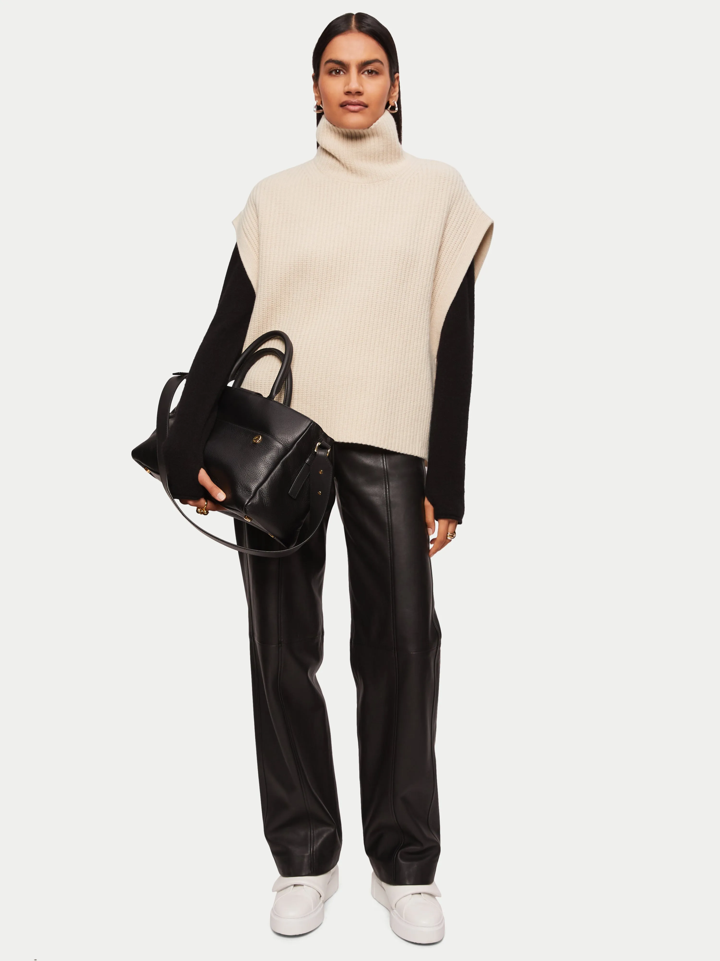 Merino Rib Side Tie Tabard | Cream sold by Jigsaw product image thumbnail 3