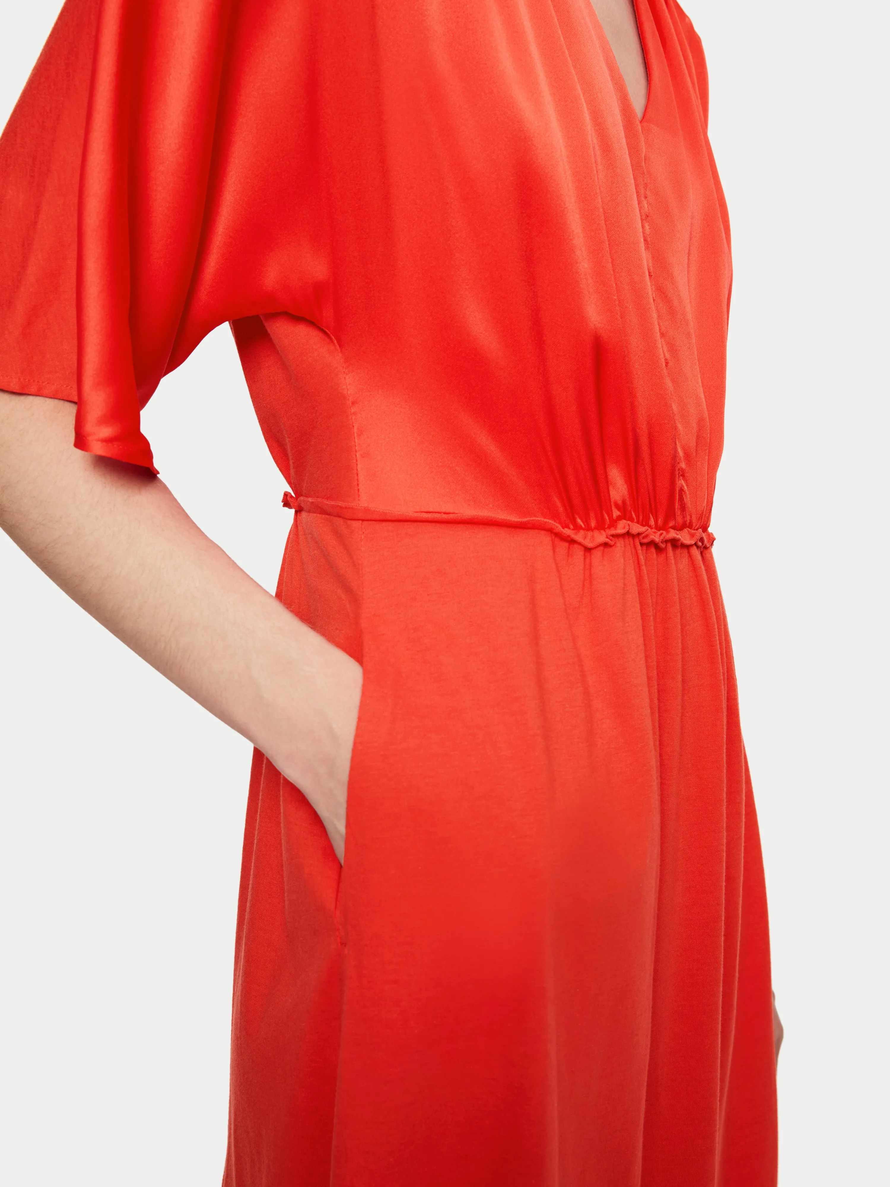 Silk Front Kimono Sleeve Jersey Dress | Red sold by Jigsaw product image thumbnail 4