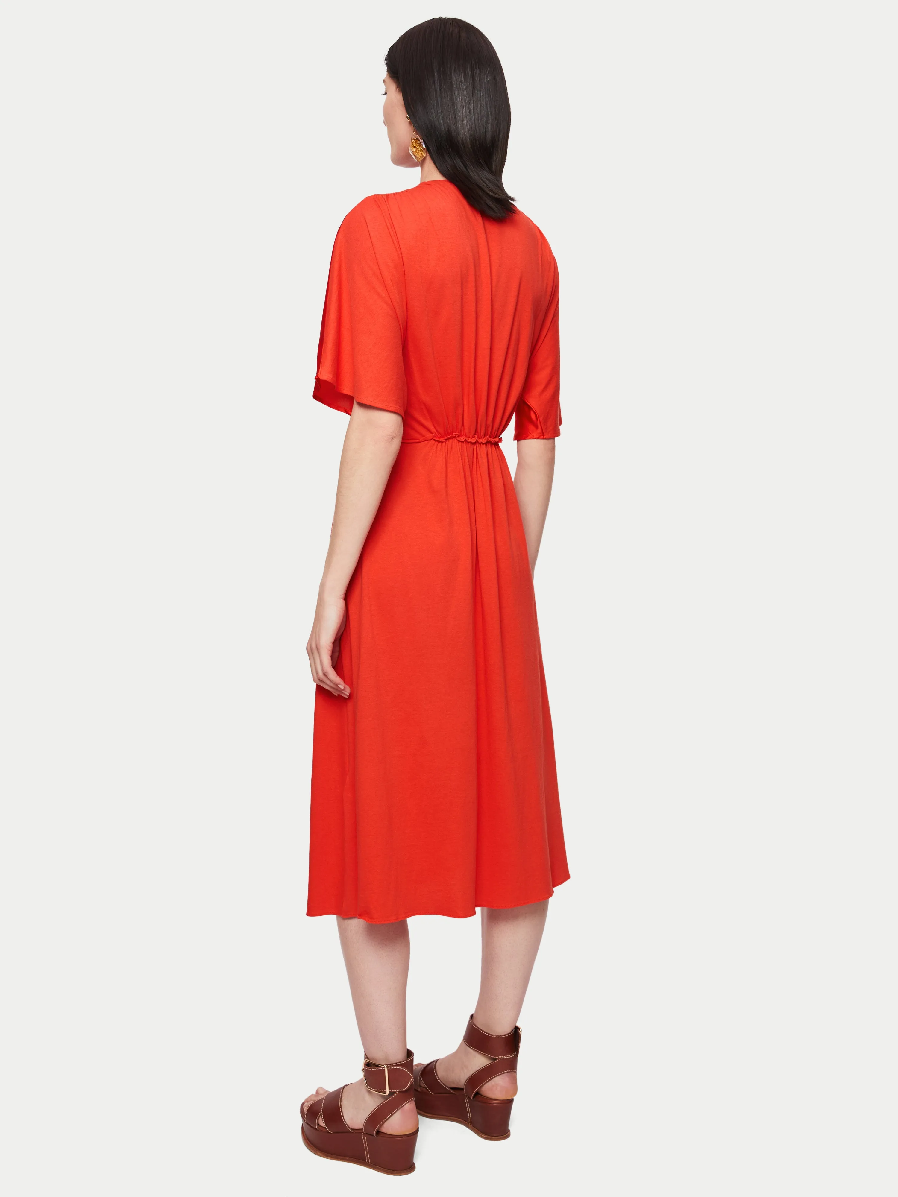 Silk Front Kimono Sleeve Jersey Dress | Red sold by Jigsaw product image thumbnail 5