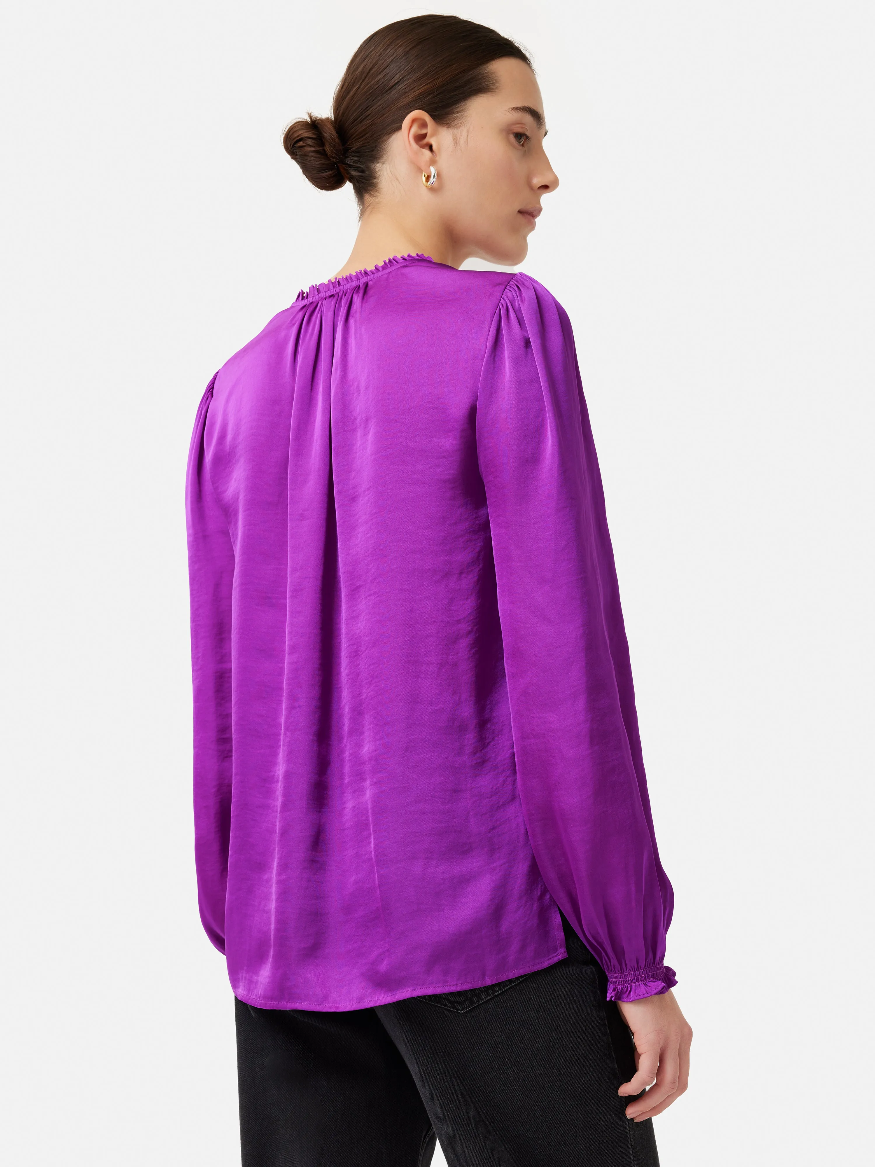 Recycled Satin V Neck Top | Purple sold by Jigsaw product image thumbnail 5