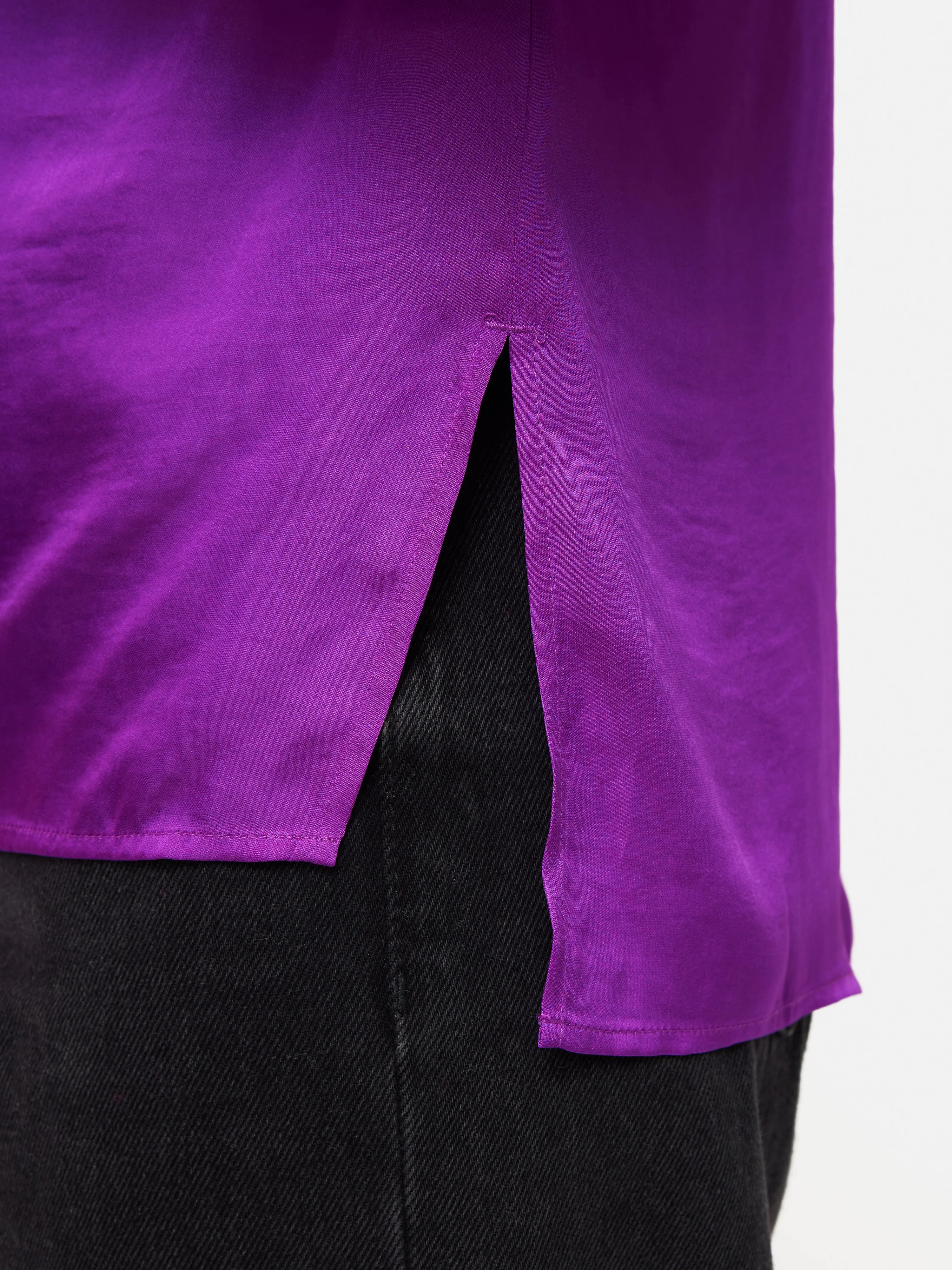 Recycled Satin V Neck Top | Purple sold by Jigsaw product image thumbnail 4