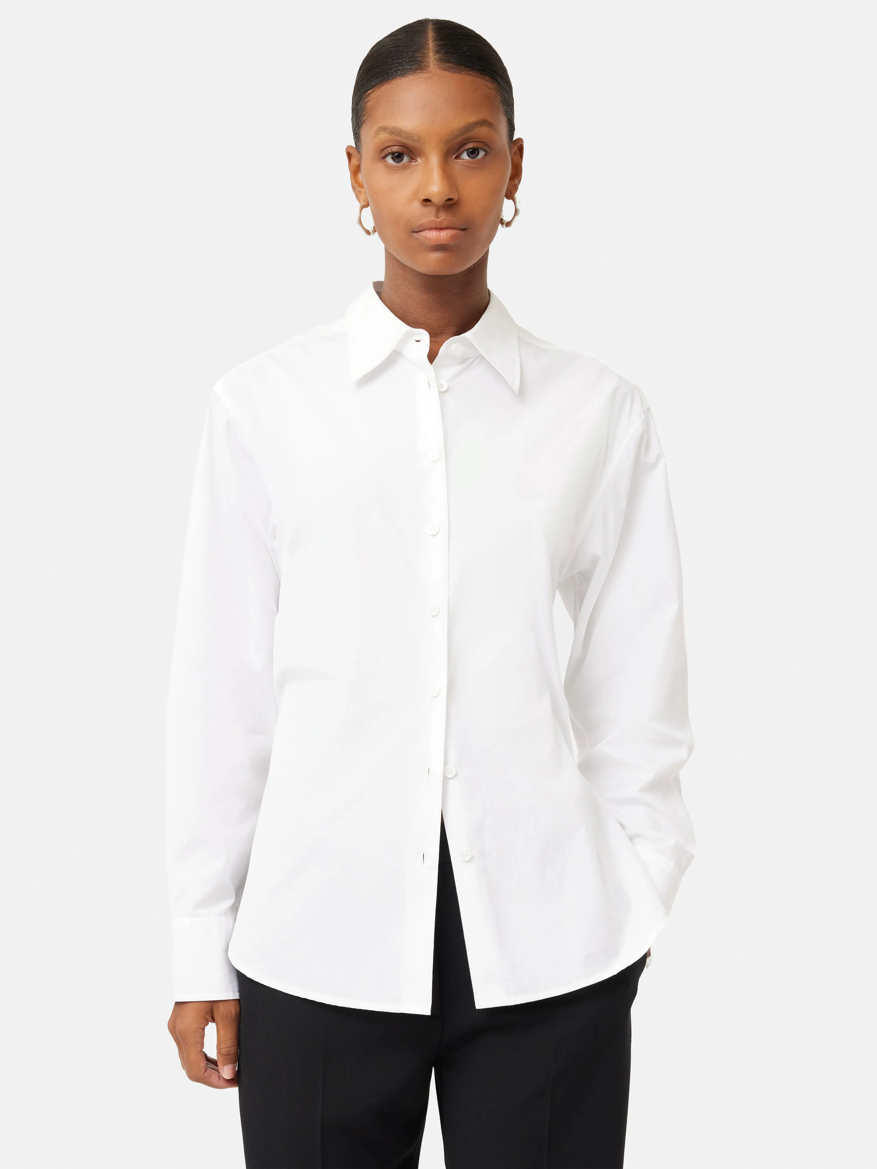 Cotton Poplin Shirt | White sold by Jigsaw